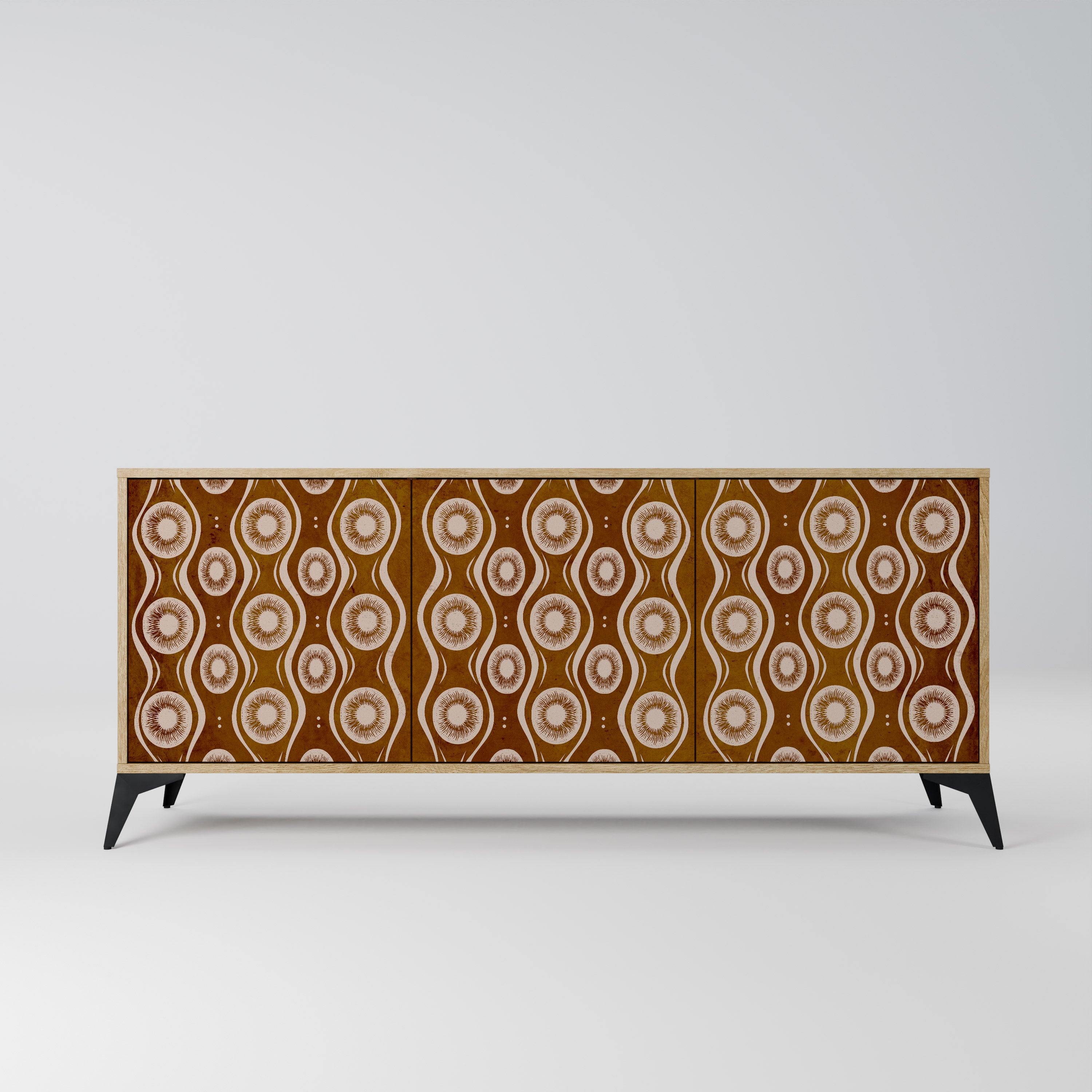 BROWN EYES 3-Door Sideboard in Oak Effect