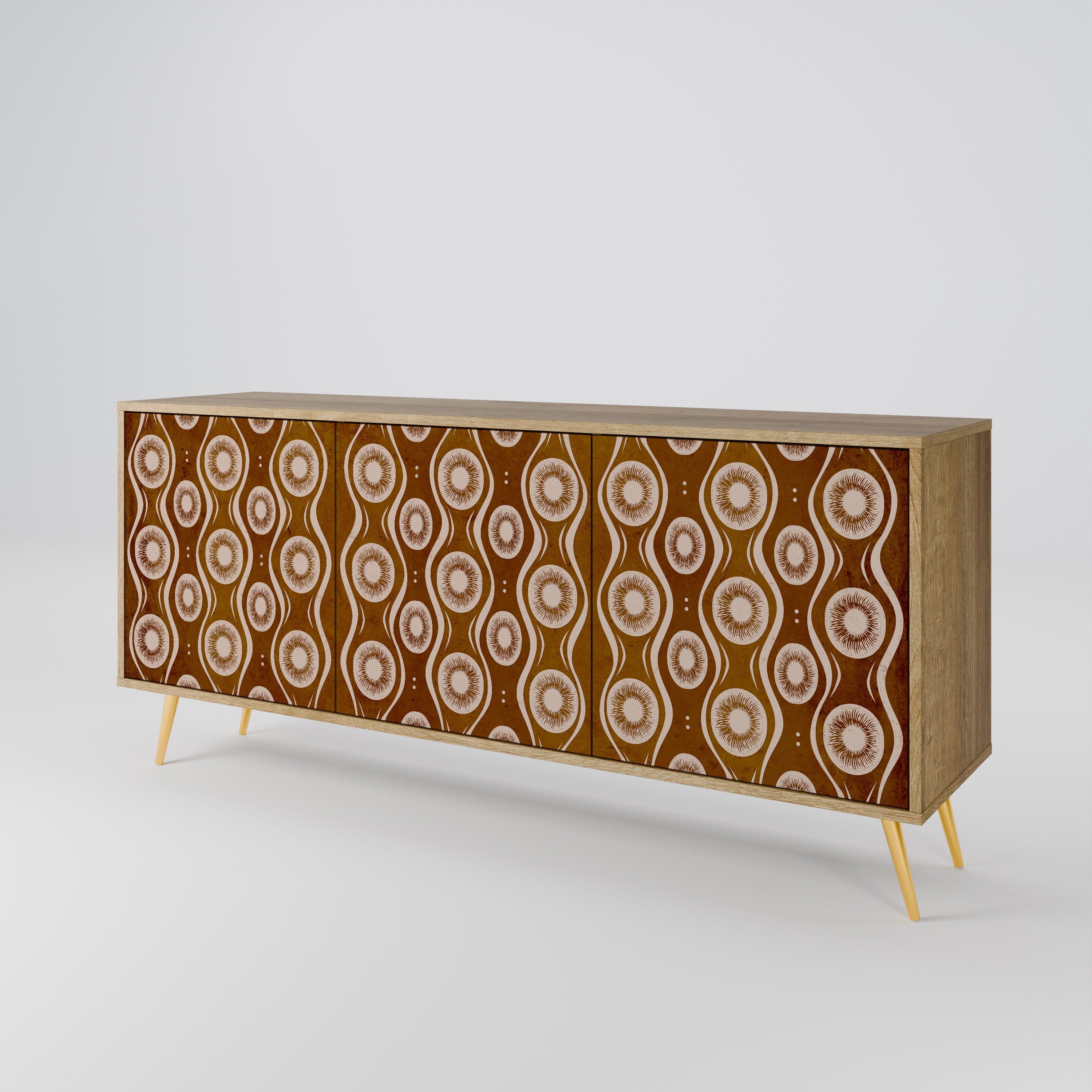 BROWN EYES 3-Door Sideboard in Oak Effect