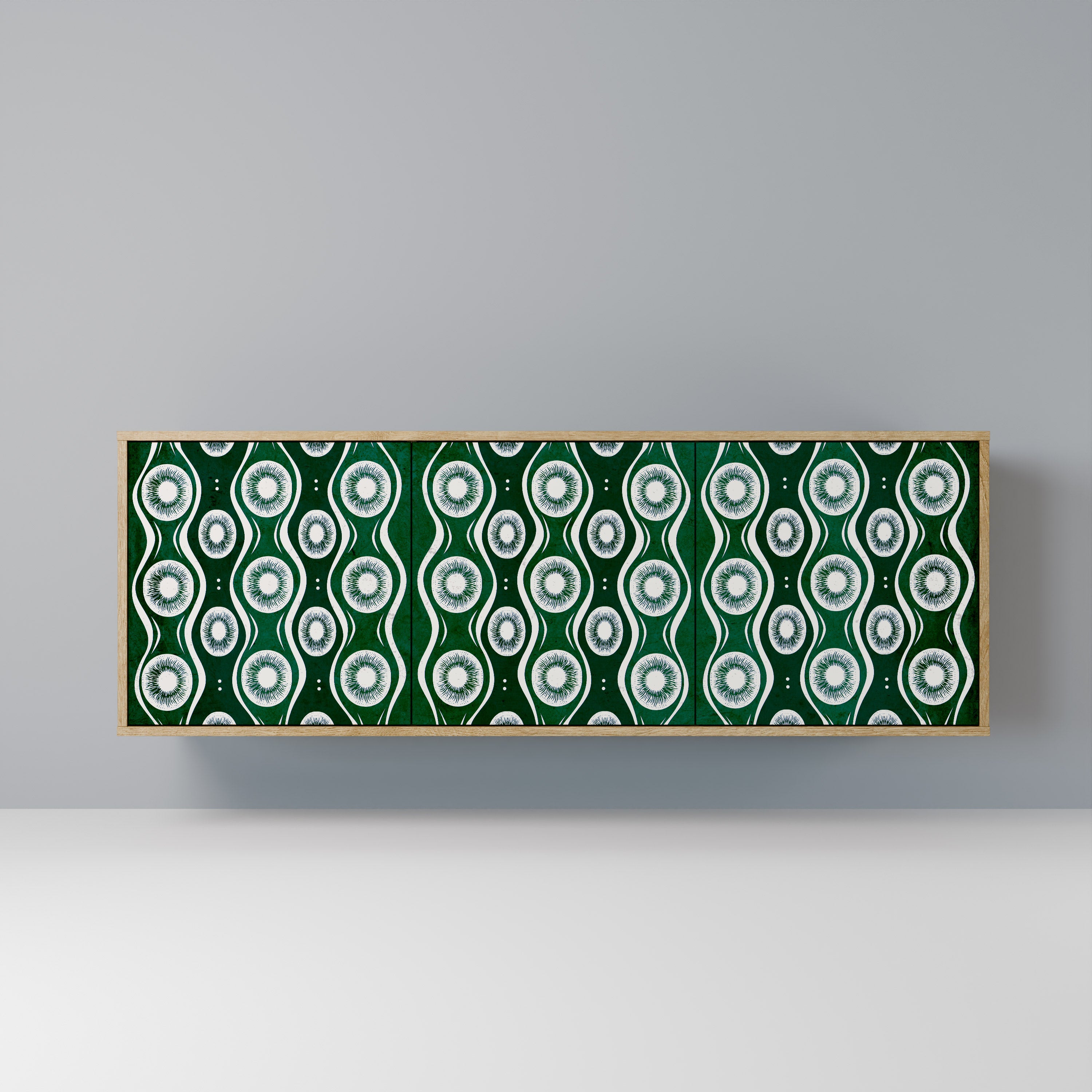 GREEN EYES 3-Door Sideboard in Oak Effect