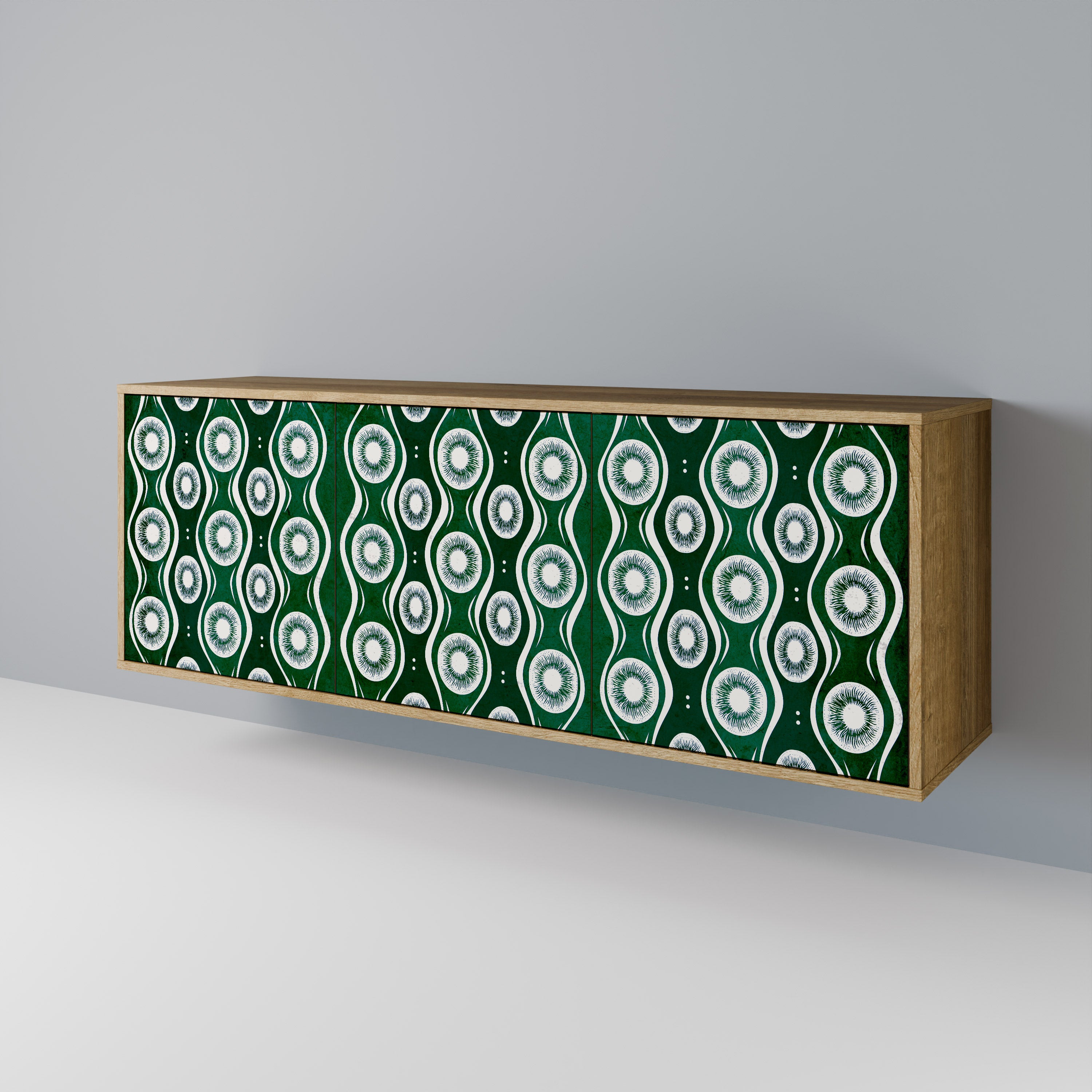 GREEN EYES 3-Door Sideboard in Oak Effect