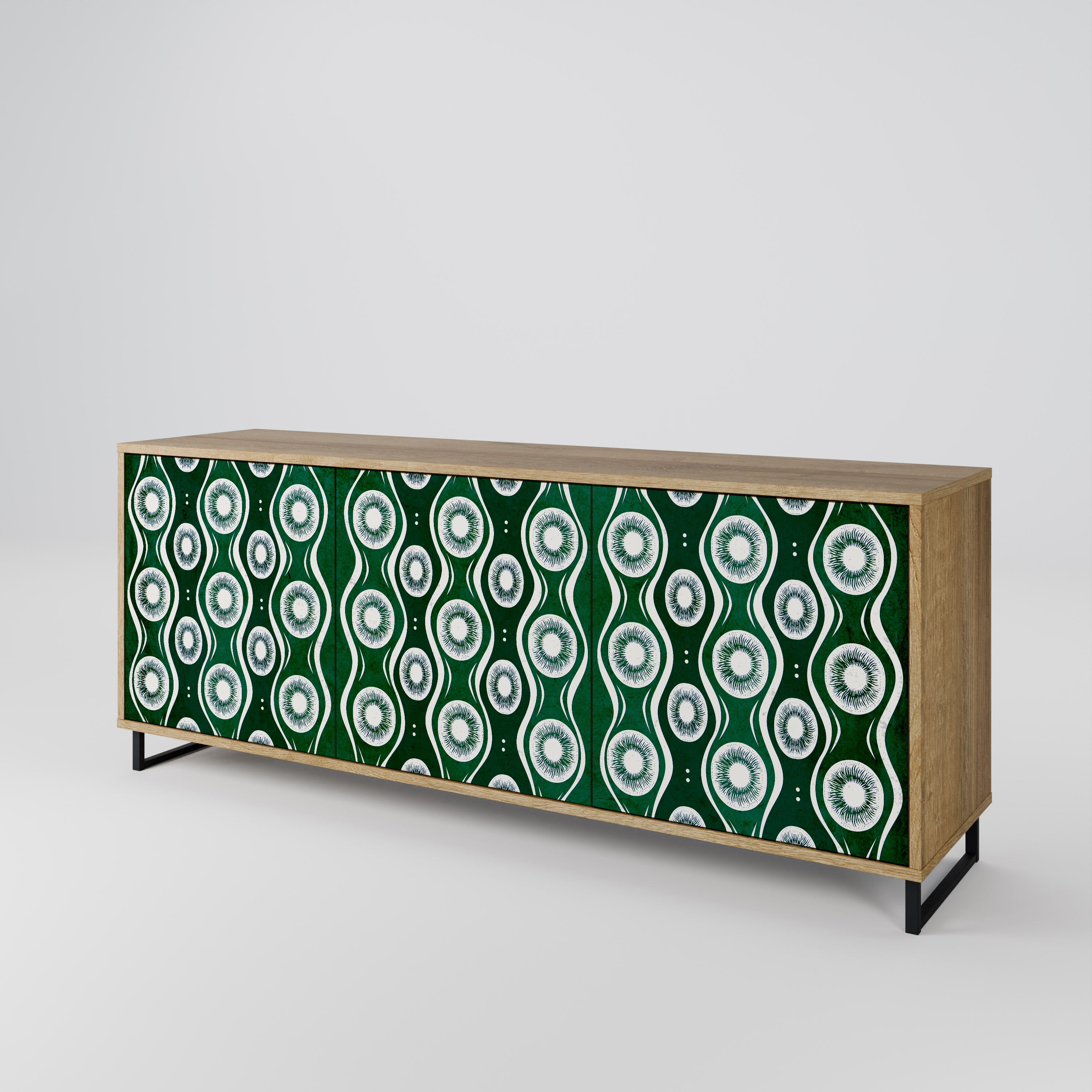 GREEN EYES 3-Door Sideboard in Oak Effect
