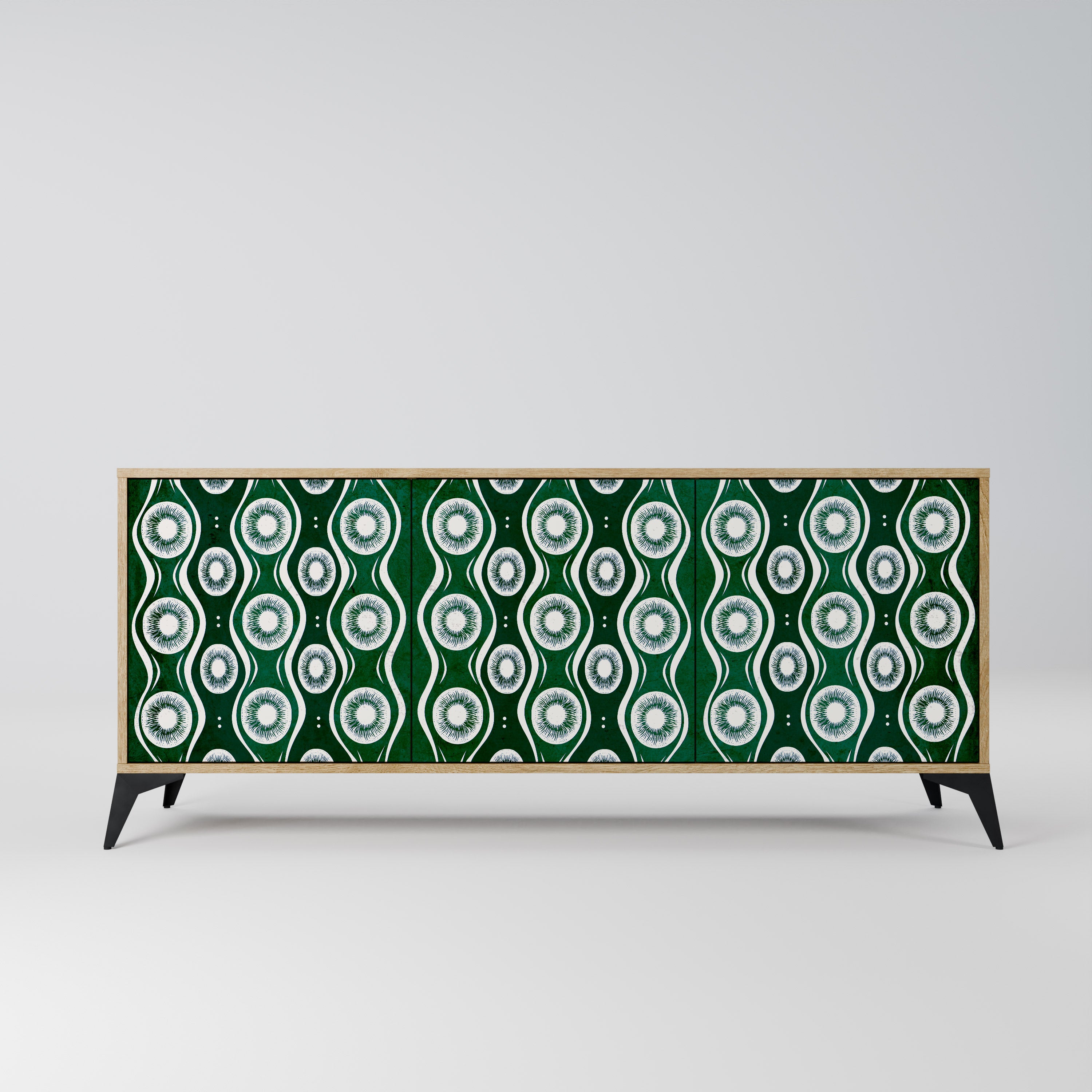 GREEN EYES 3-Door Sideboard in Oak Effect