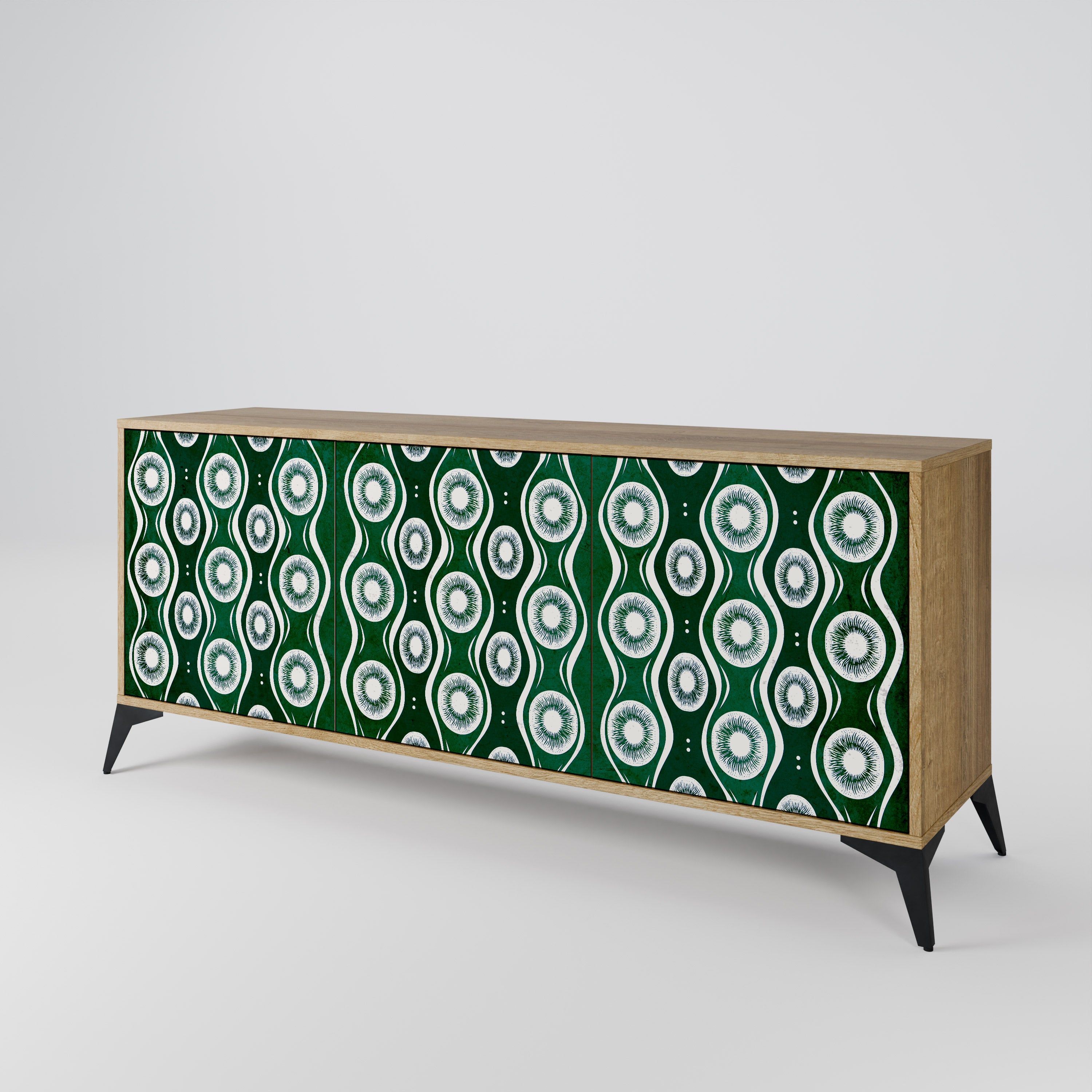 GREEN EYES 3-Door Sideboard in Oak Effect