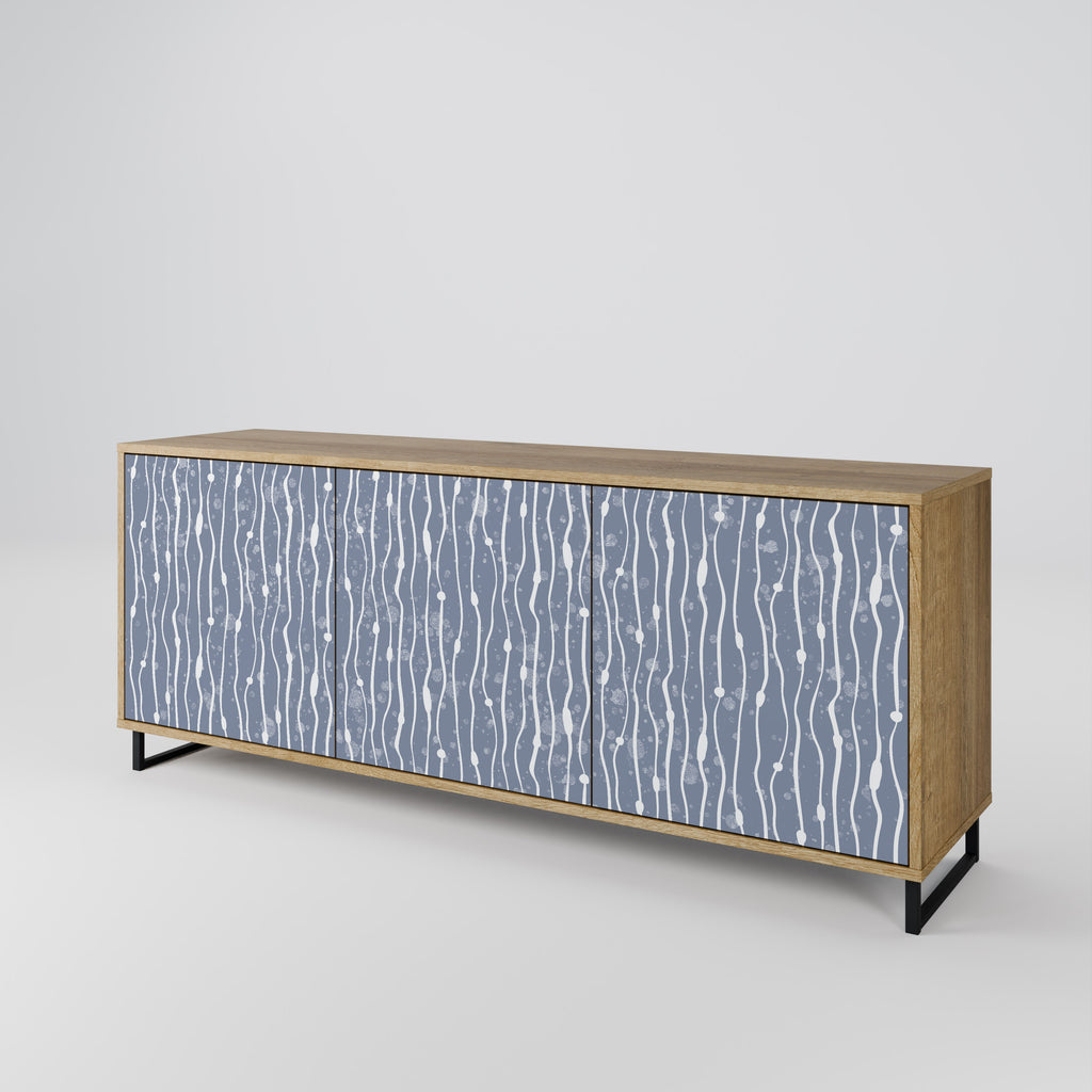 GRAPHITE RAIN 3-Door Sideboard in Oak Effect