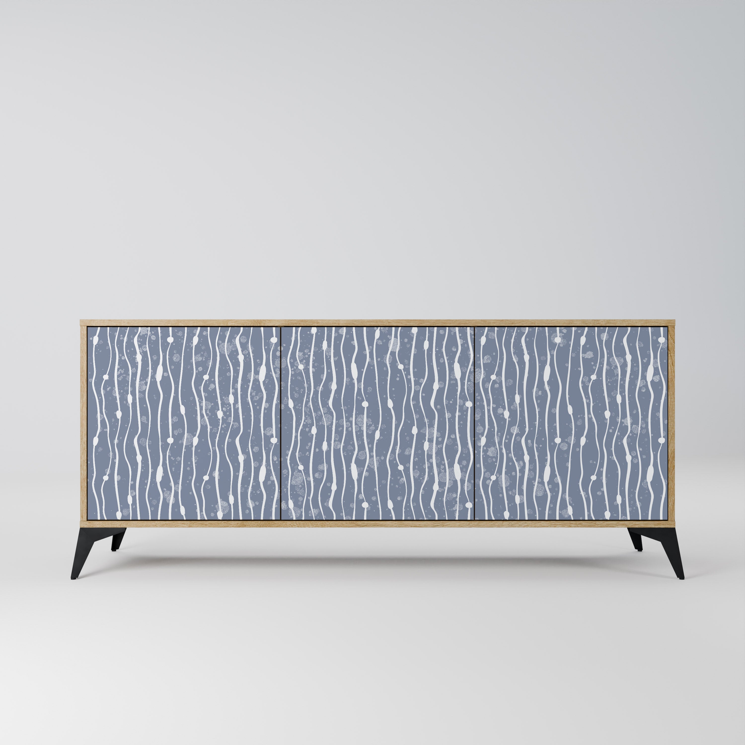 GRAPHITE RAIN 3-Door Sideboard in Oak Effect