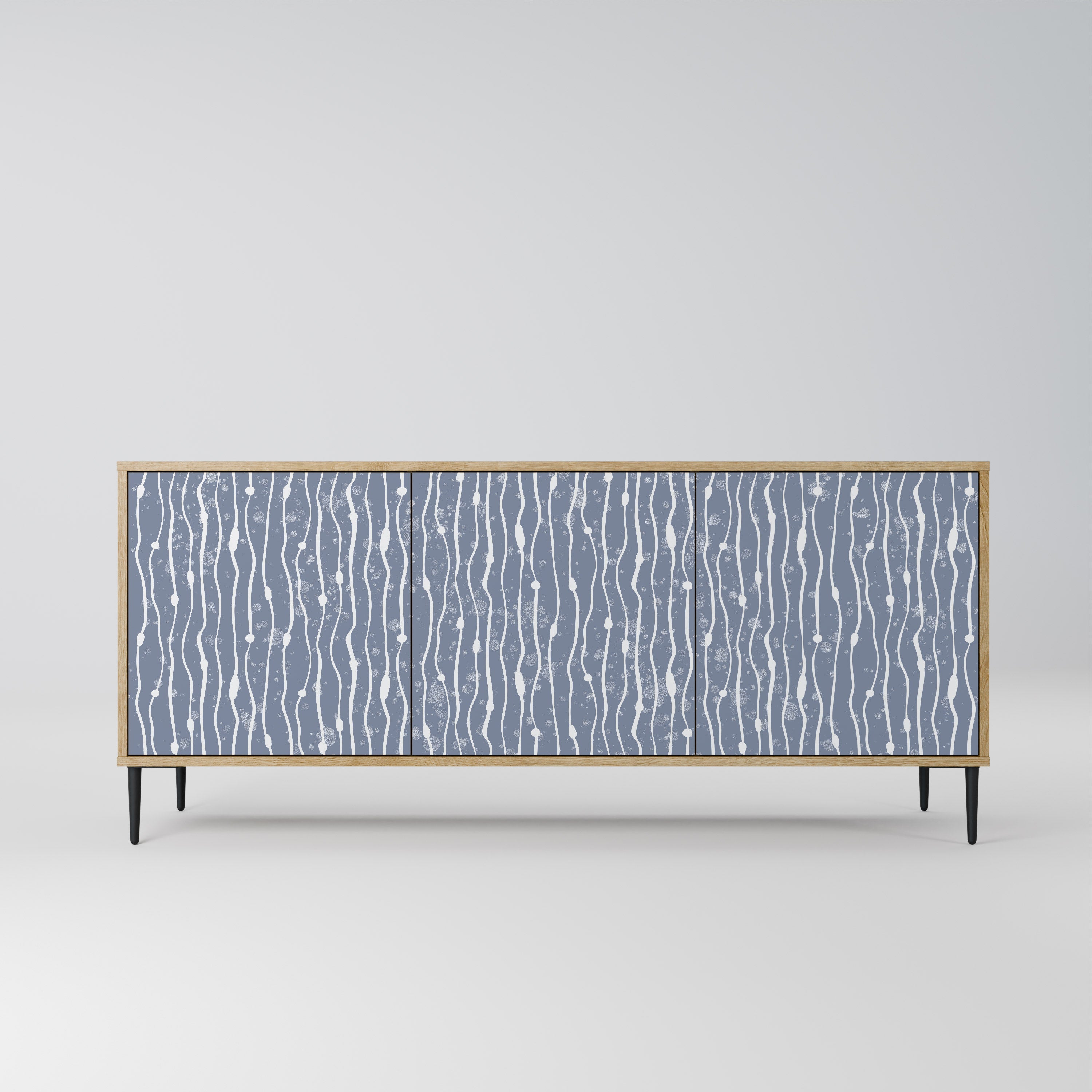 GRAPHITE RAIN 3-Door Sideboard in Oak Effect