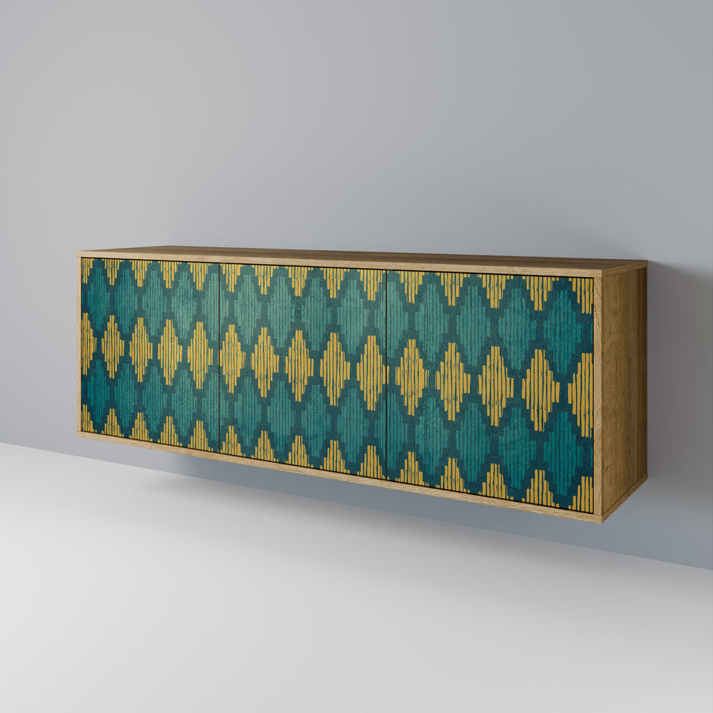 POLYGONS 3-Door Sideboard in Oak Effect