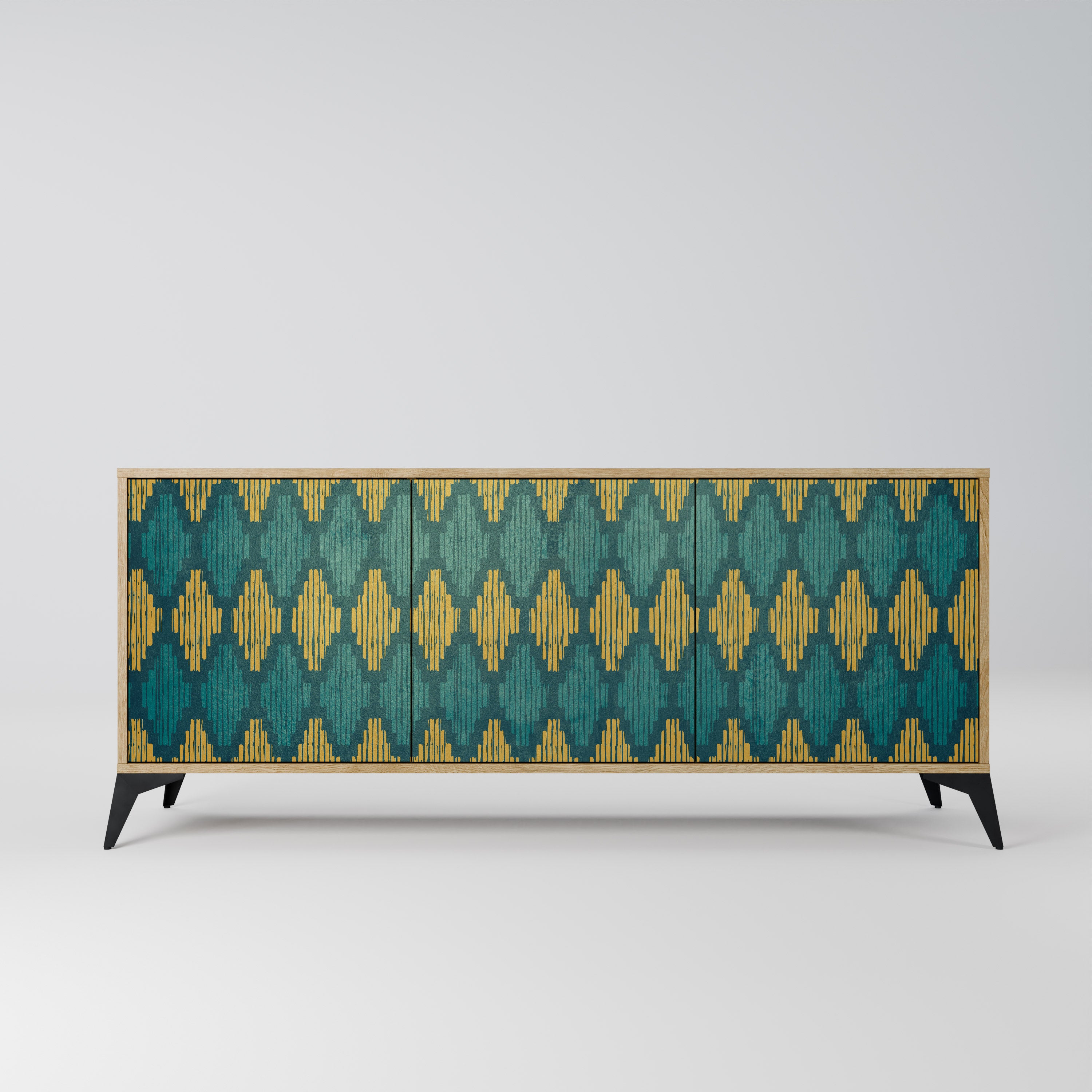 POLYGONS 3-Door Sideboard in Oak Effect