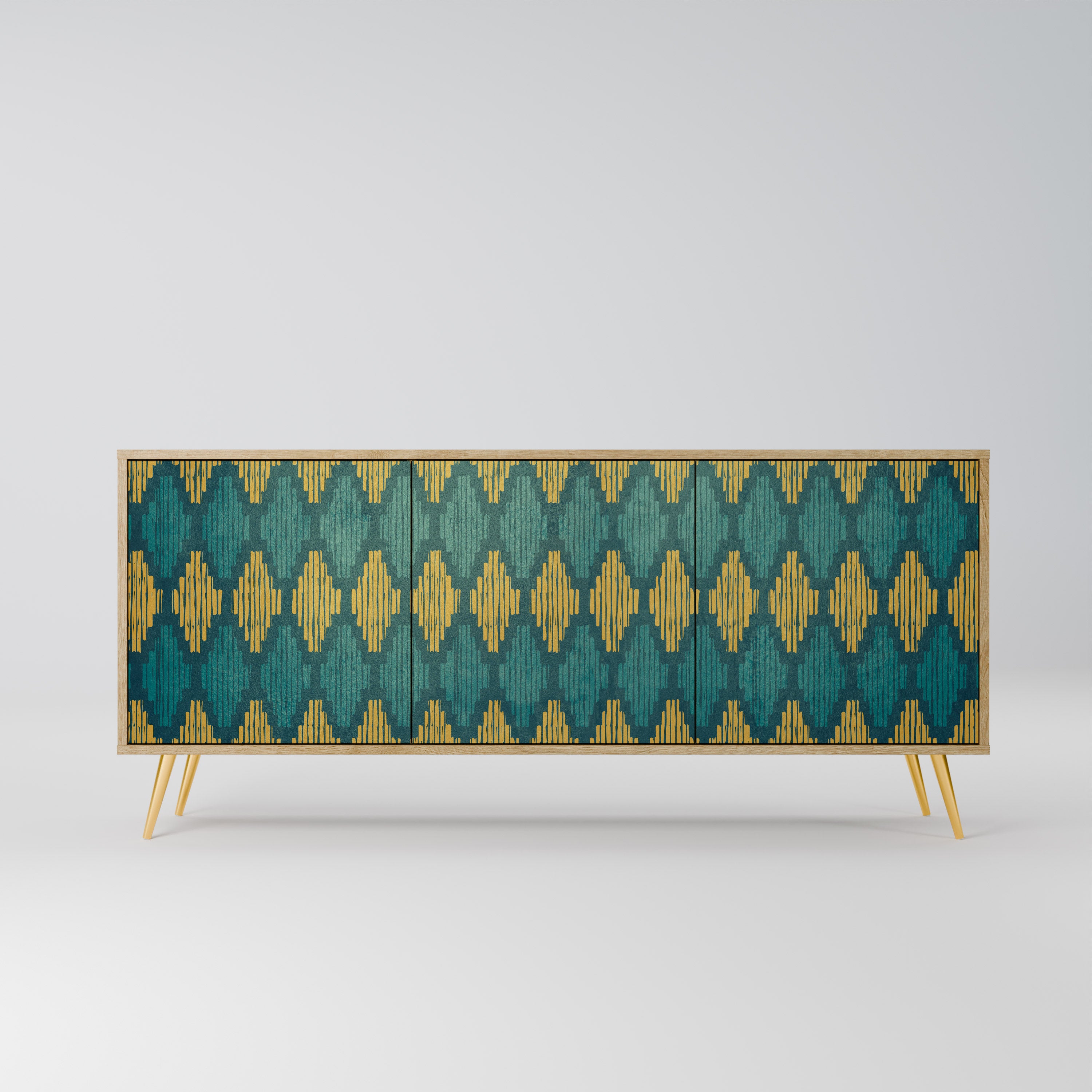 POLYGONS 3-Door Sideboard in Oak Effect