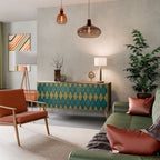 POLYGONS Aparador de 3 Puertas en Efecto Roble