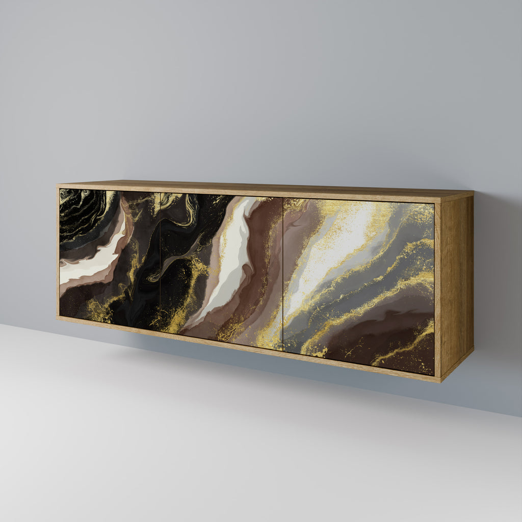 GOLD DUST 3-Door Sideboard in Oak Effect
