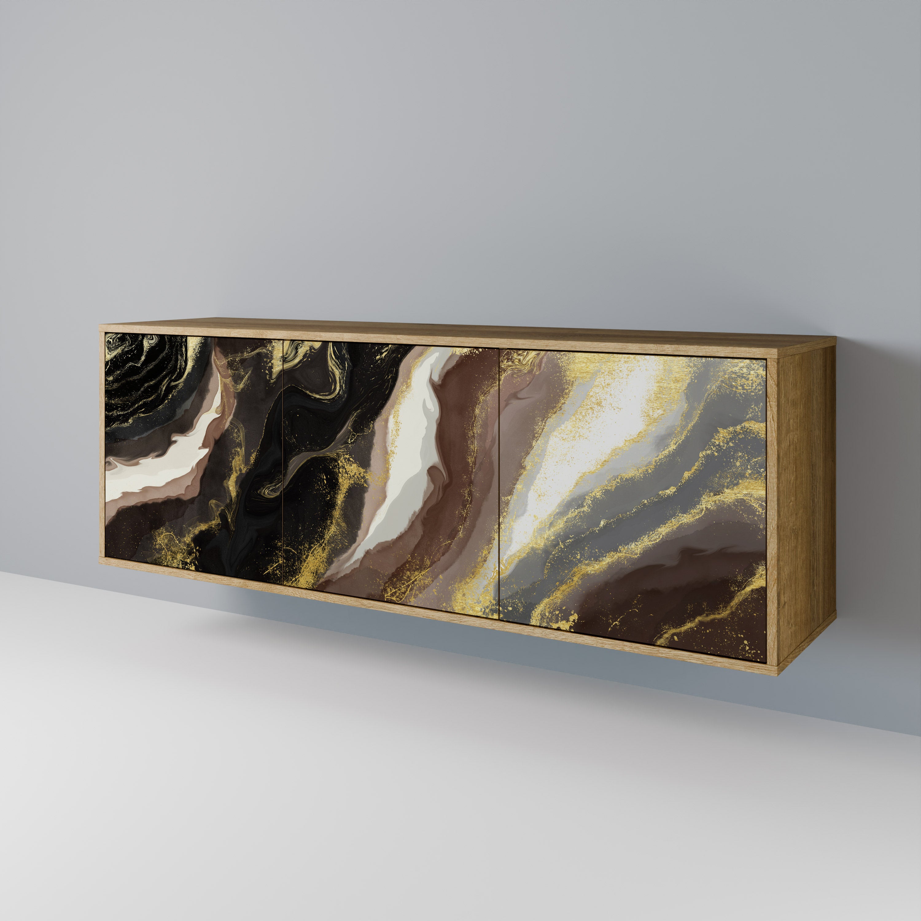 GOLD DUST 3-Door Sideboard in Oak Effect