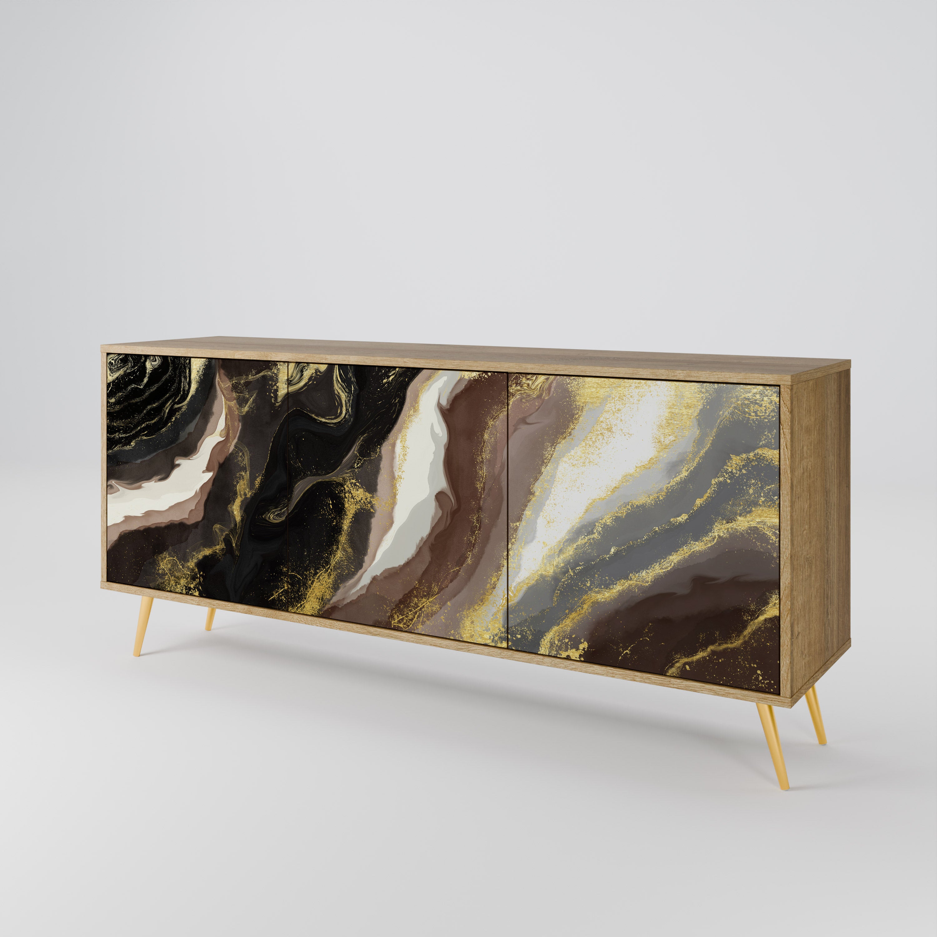 GOLD DUST 3-Door Sideboard in Oak Effect