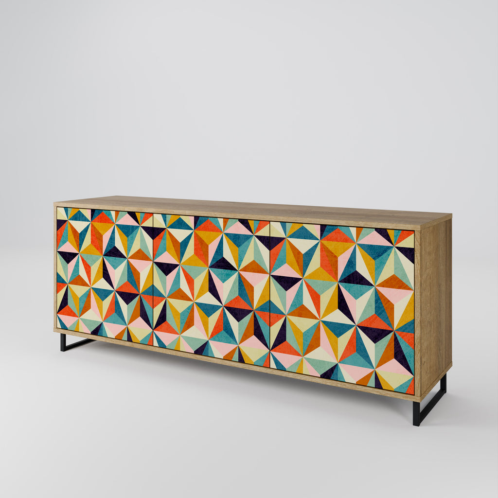 TESSELATE TREASURES 3-Door Sideboard in Oak Effect