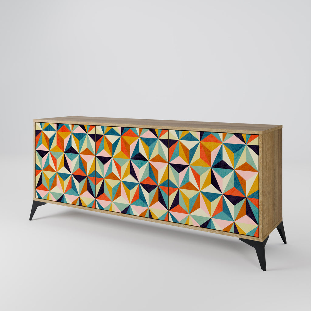TESSELATE TREASURES 3-Door Sideboard in Oak Effect