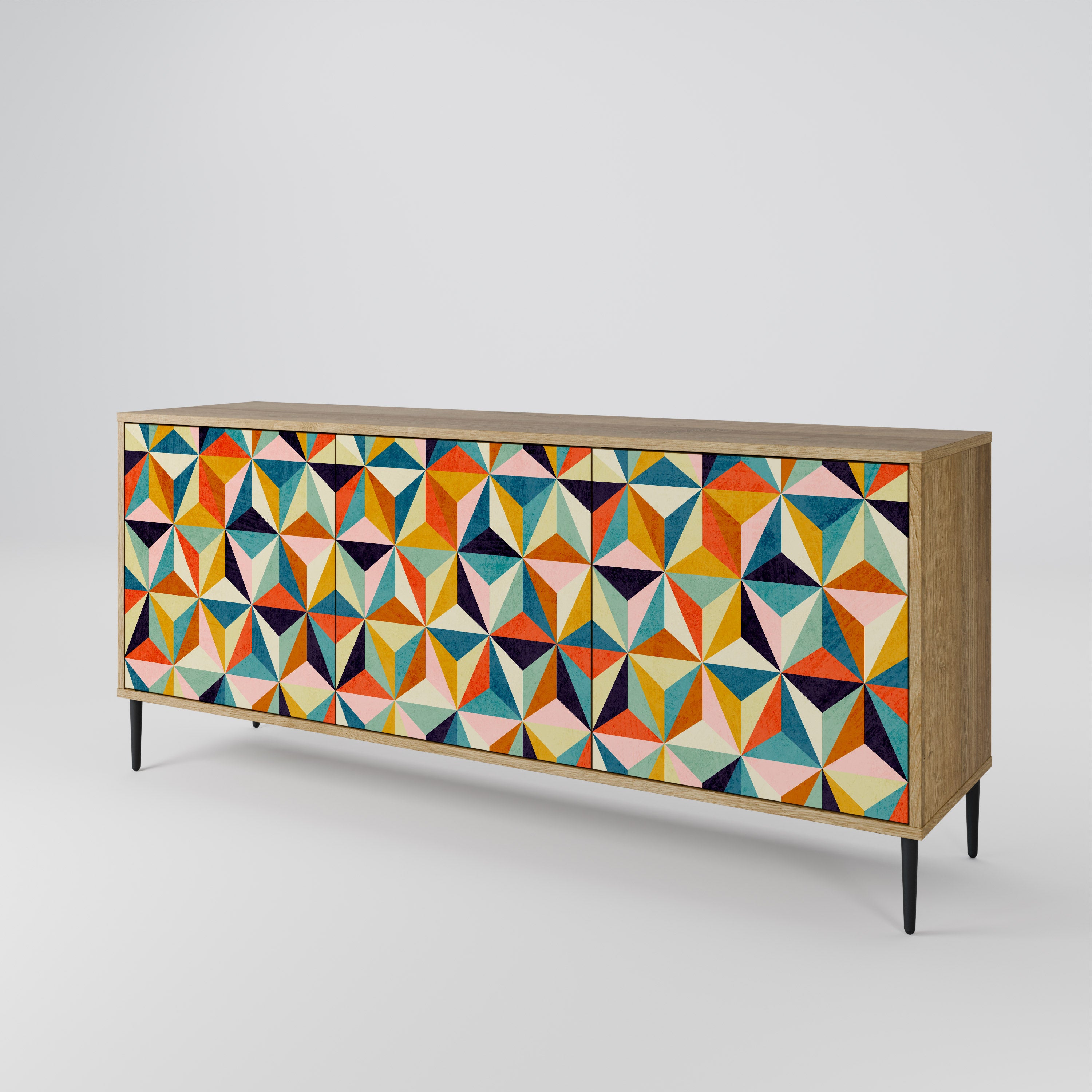 TESSELATE TREASURES 3-Door Sideboard in Oak Effect