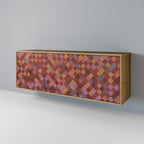 PAINTED SQUARES Aparador de 3 Puertas en Efecto Roble