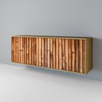 NATURAL WOOD Aparador de 3 Puertas en Efecto Roble