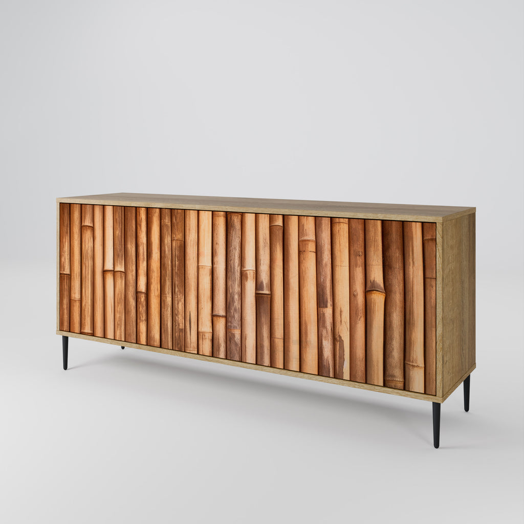 NATURAL WOOD 3-Door Sideboard in Oak Effect