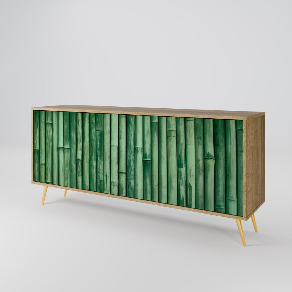 NATURAL GREEN 3-Door Sideboard in Oak Effect