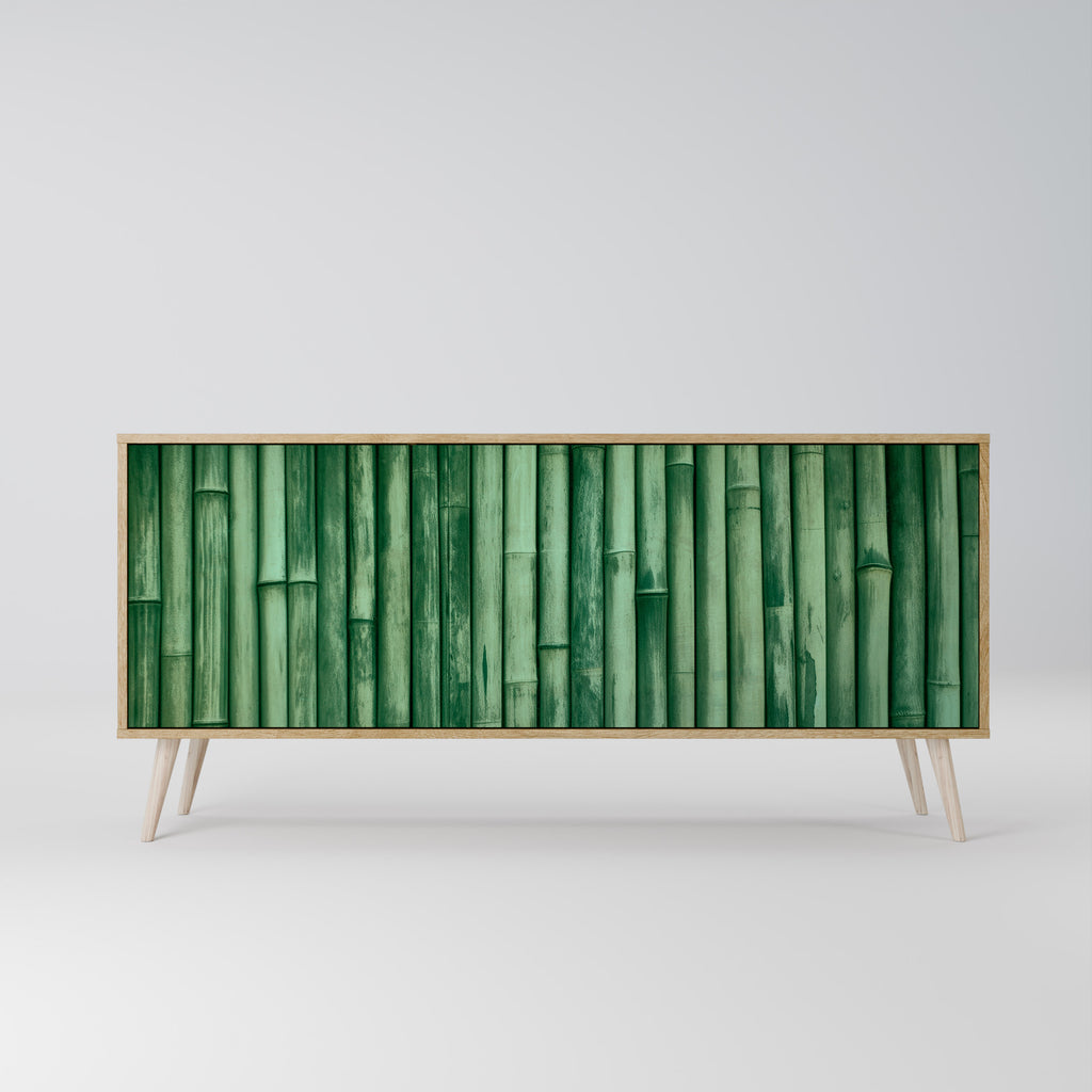 NATURAL GREEN 3-Door Sideboard in Oak Effect