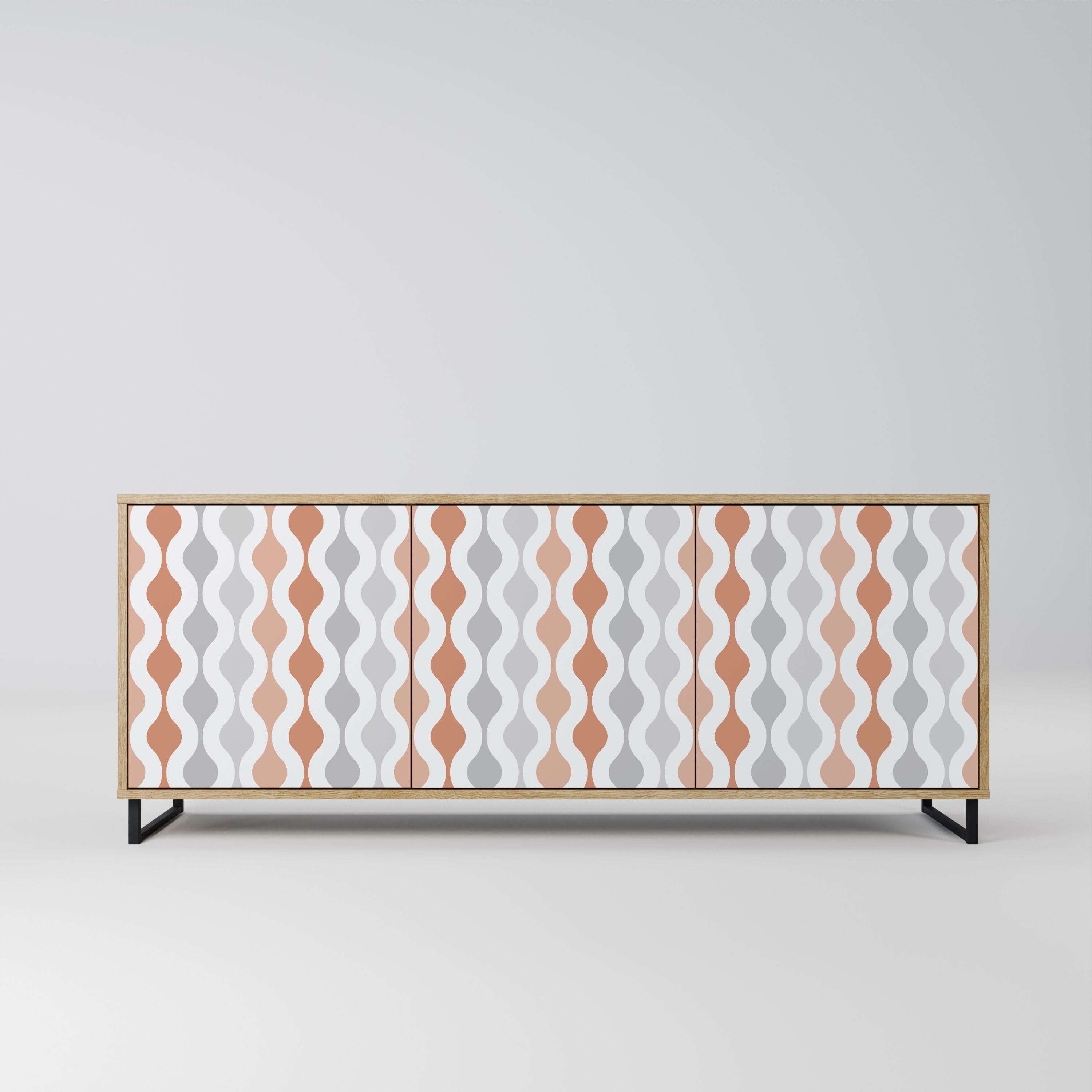 HAZY NOSTALGIA 3-Door Sideboard in Oak Effect