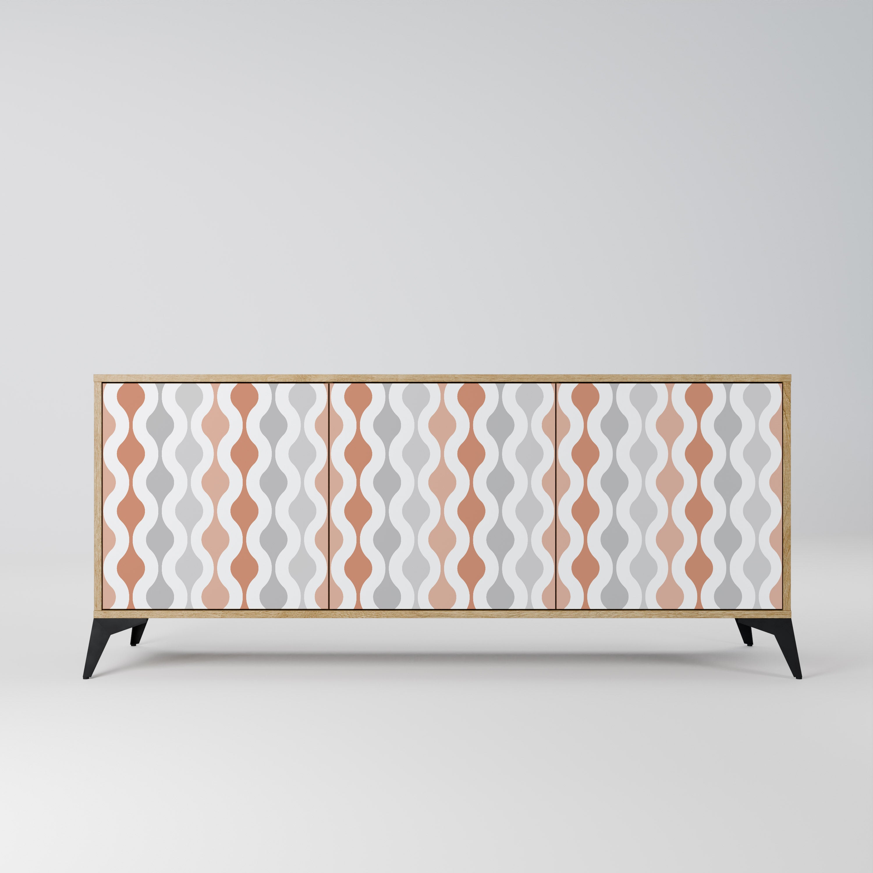 HAZY NOSTALGIA 3-Door Sideboard in Oak Effect