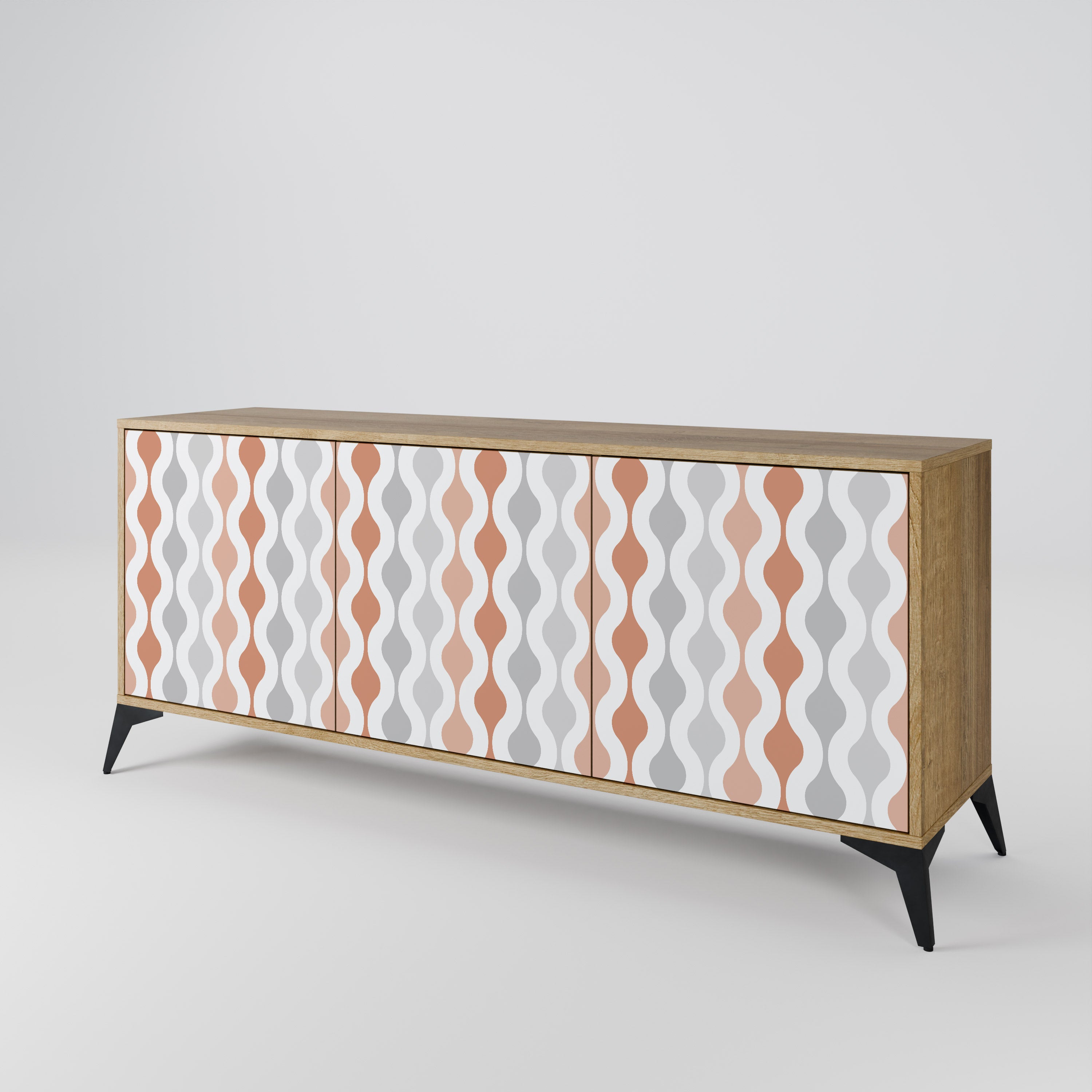 HAZY NOSTALGIA 3-Door Sideboard in Oak Effect