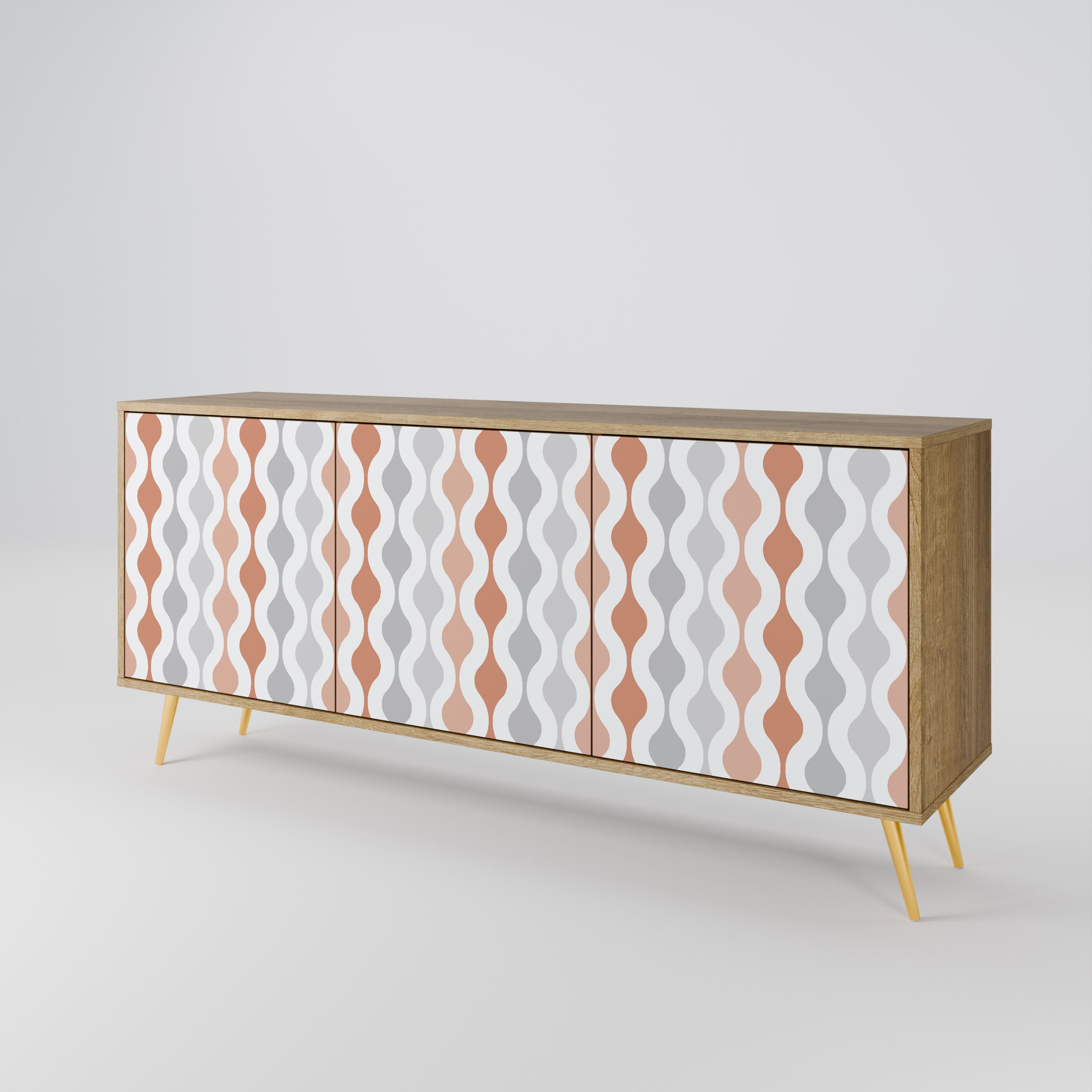 HAZY NOSTALGIA 3-Door Sideboard in Oak Effect