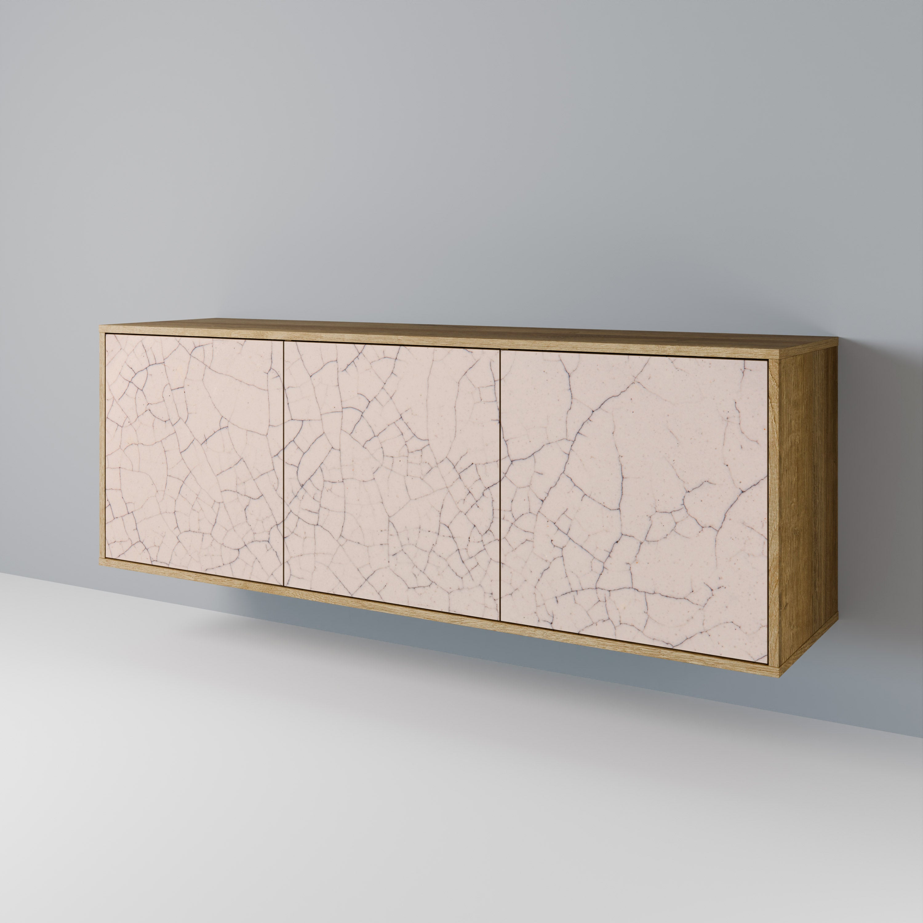 CERAMIC TEXTURE 3-Door Sideboard in Oak Effect
