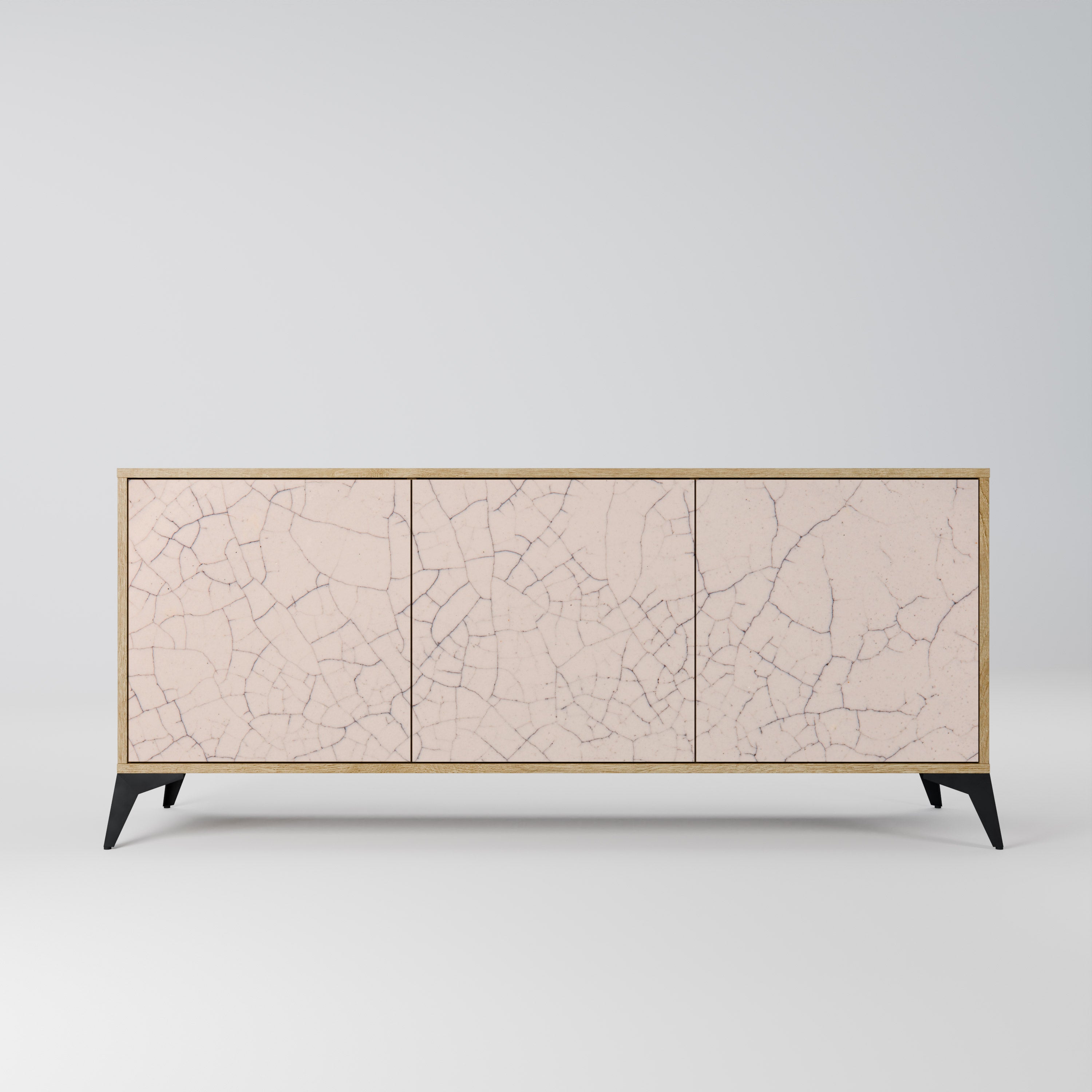 CERAMIC TEXTURE 3-Door Sideboard in Oak Effect