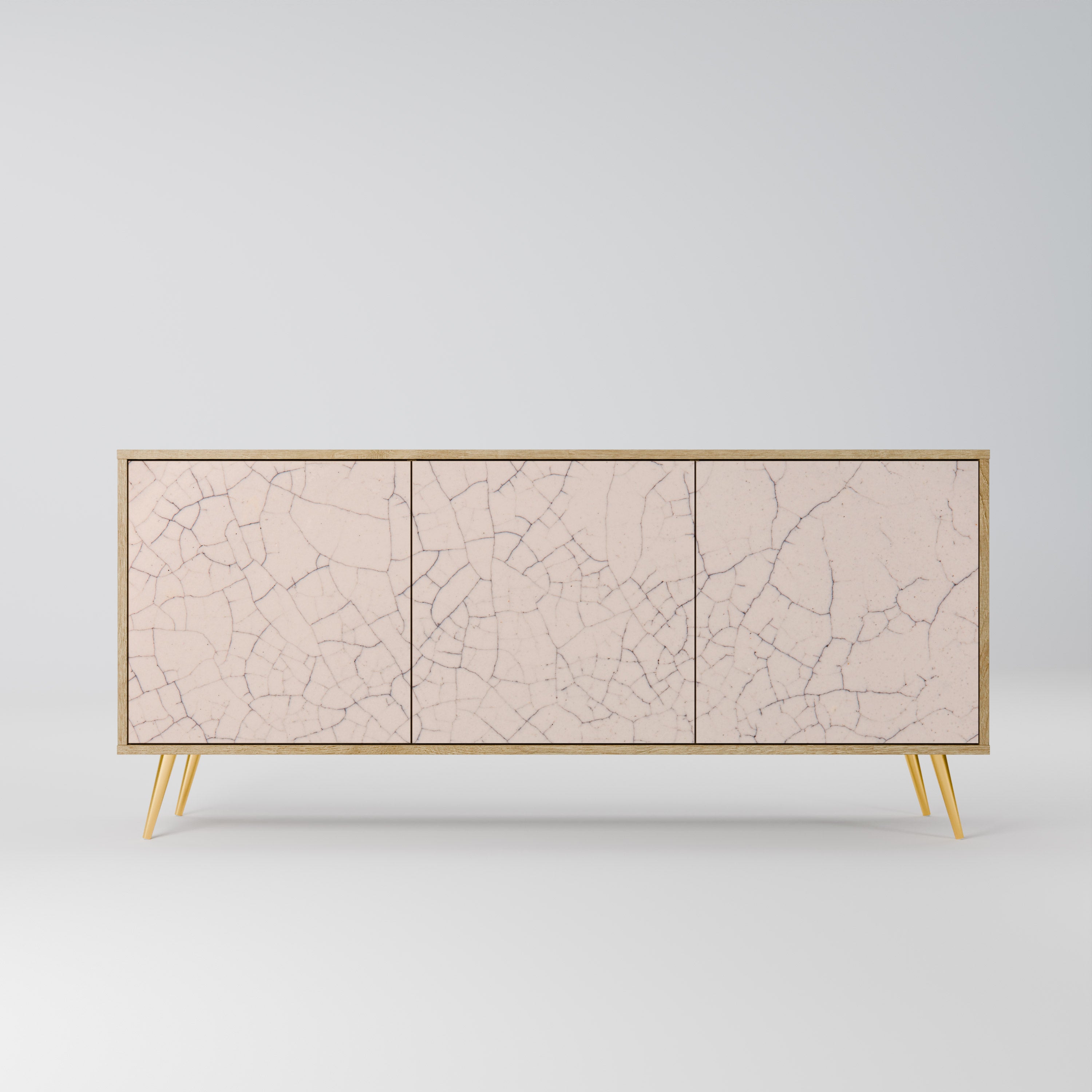 CERAMIC TEXTURE 3-Door Sideboard in Oak Effect