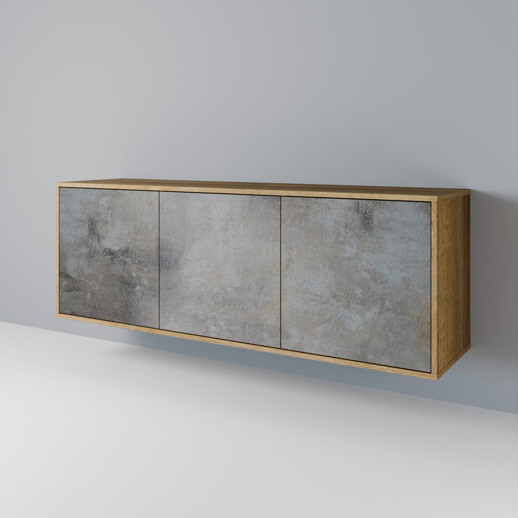 CONCRETE WALL 3-Door Sideboard in Oak Effect