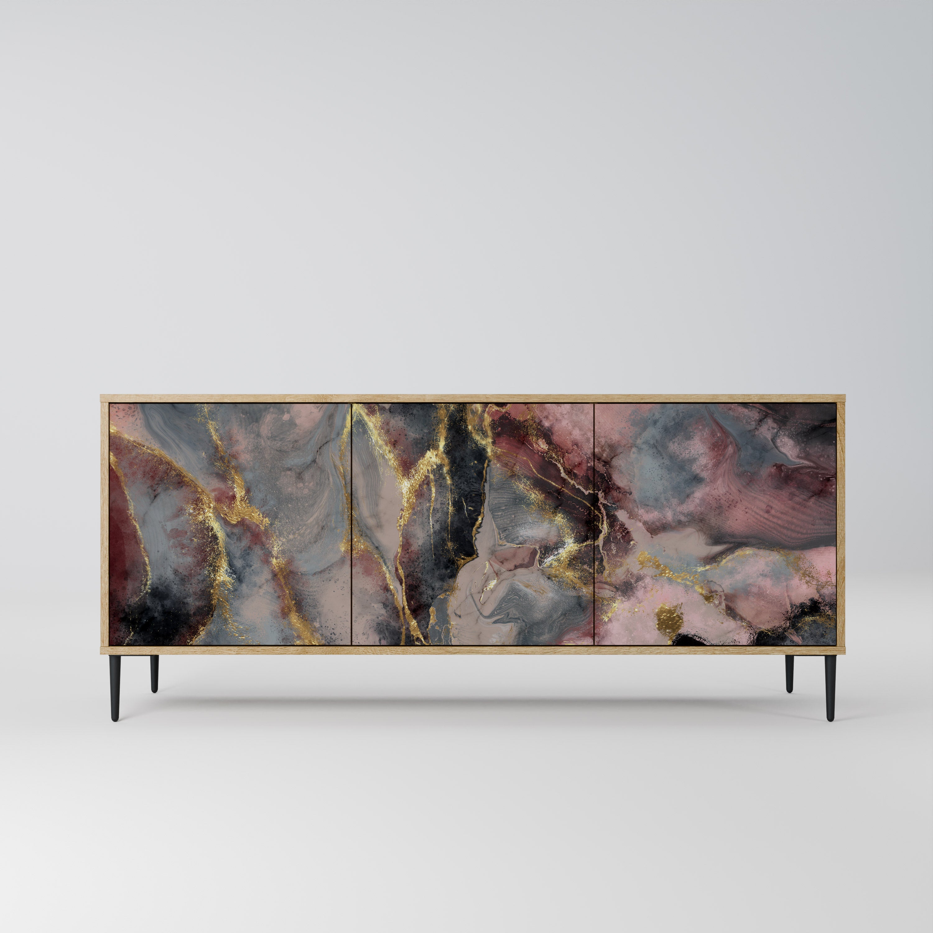 GOLDEN TIDES 3-Door Sideboard in Oak Effect