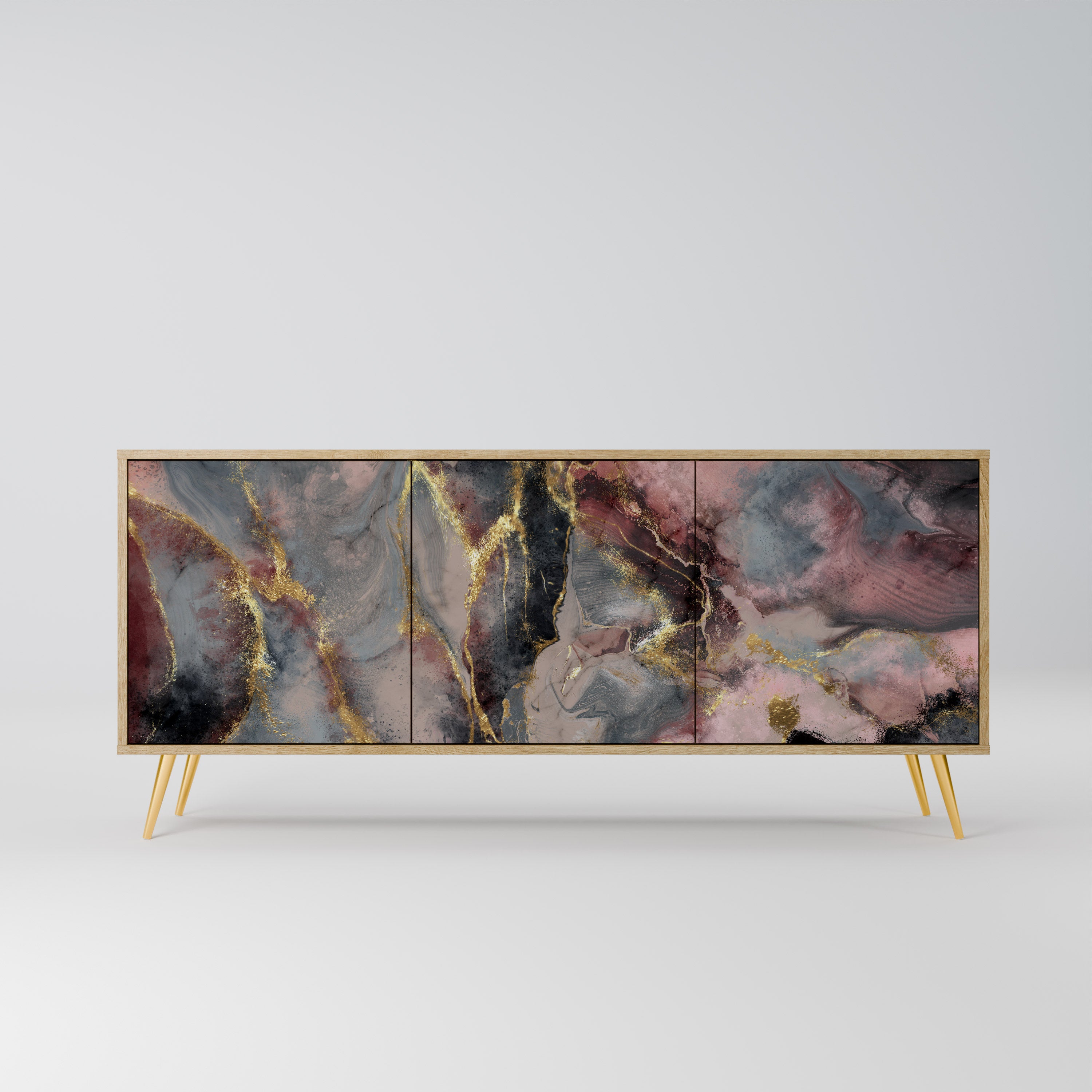 GOLDEN TIDES 3-Door Sideboard in Oak Effect