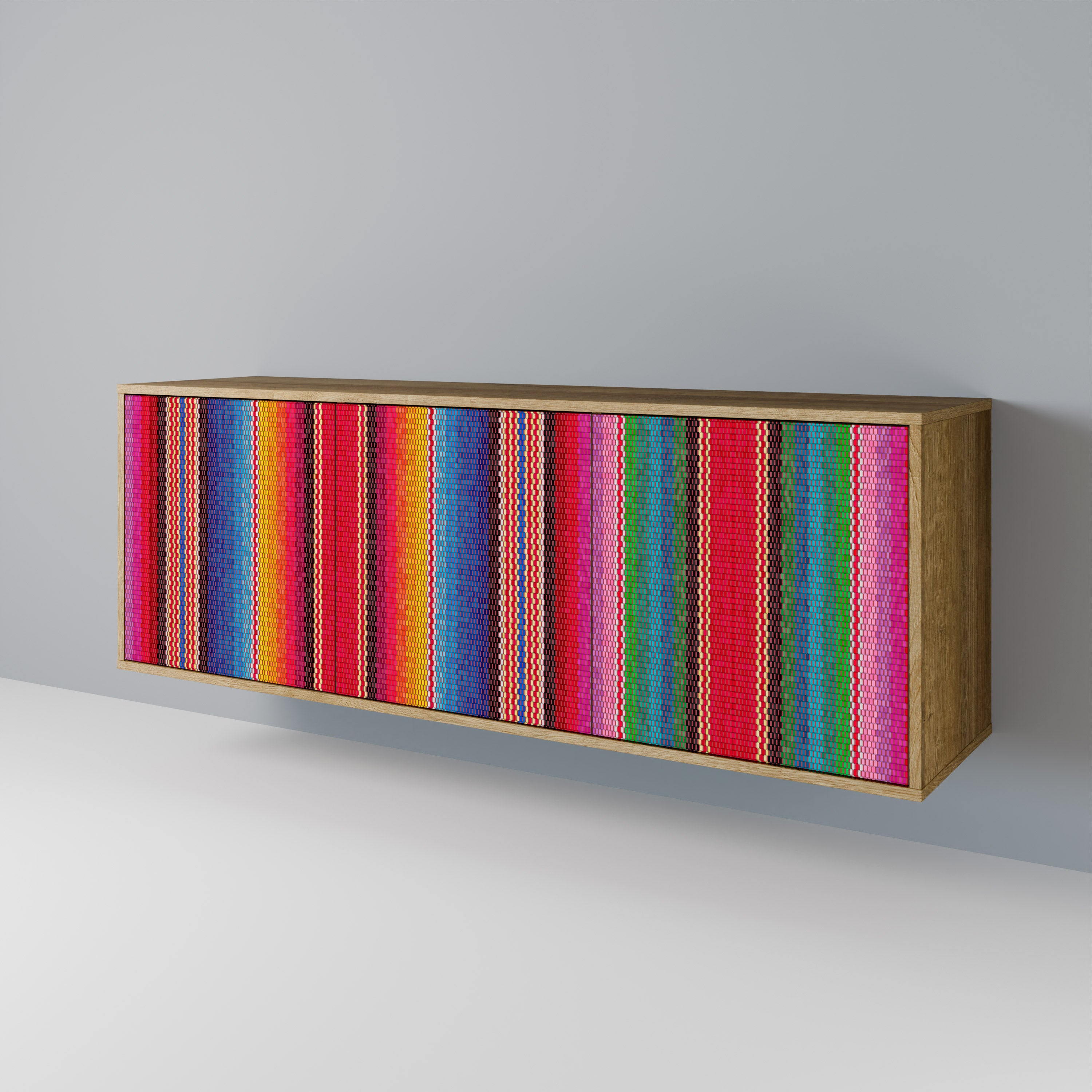 ETHNIC MEXICAN 3-Door Sideboard in Oak Effect