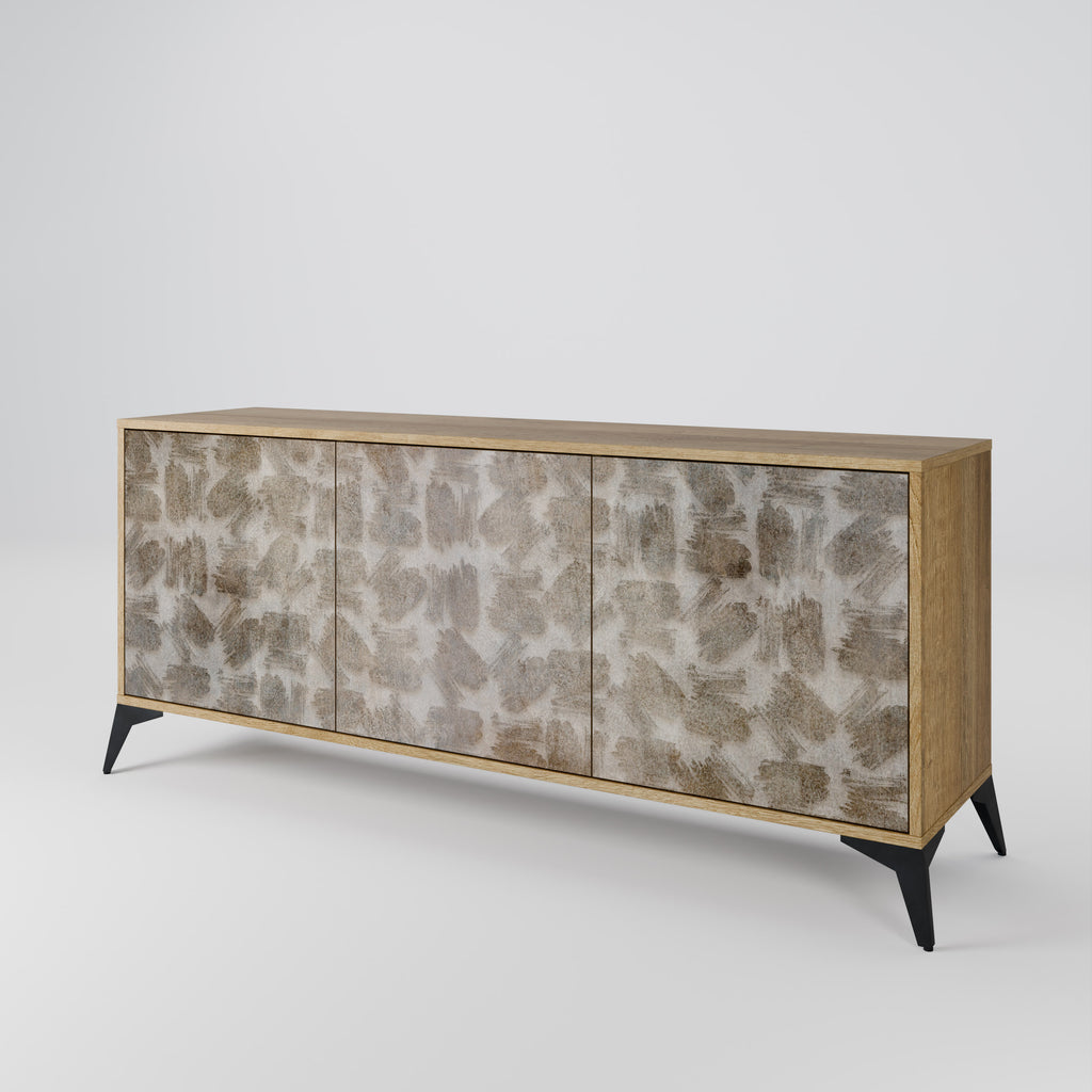 SLIGHTLY BLURRED 3-Door Sideboard in Oak Effect