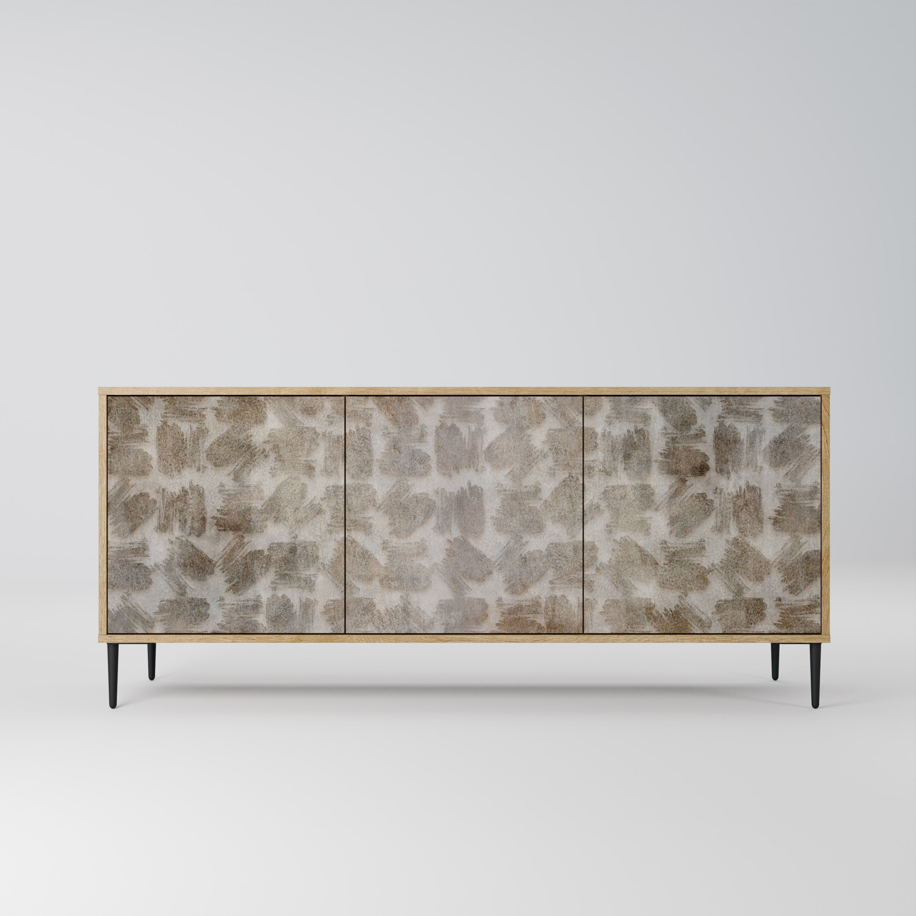 SLIGHTLY BLURRED 3-Door Sideboard in Oak Effect