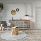 SLIGHTLY BLURRED 3-Door Sideboard in Oak Effect