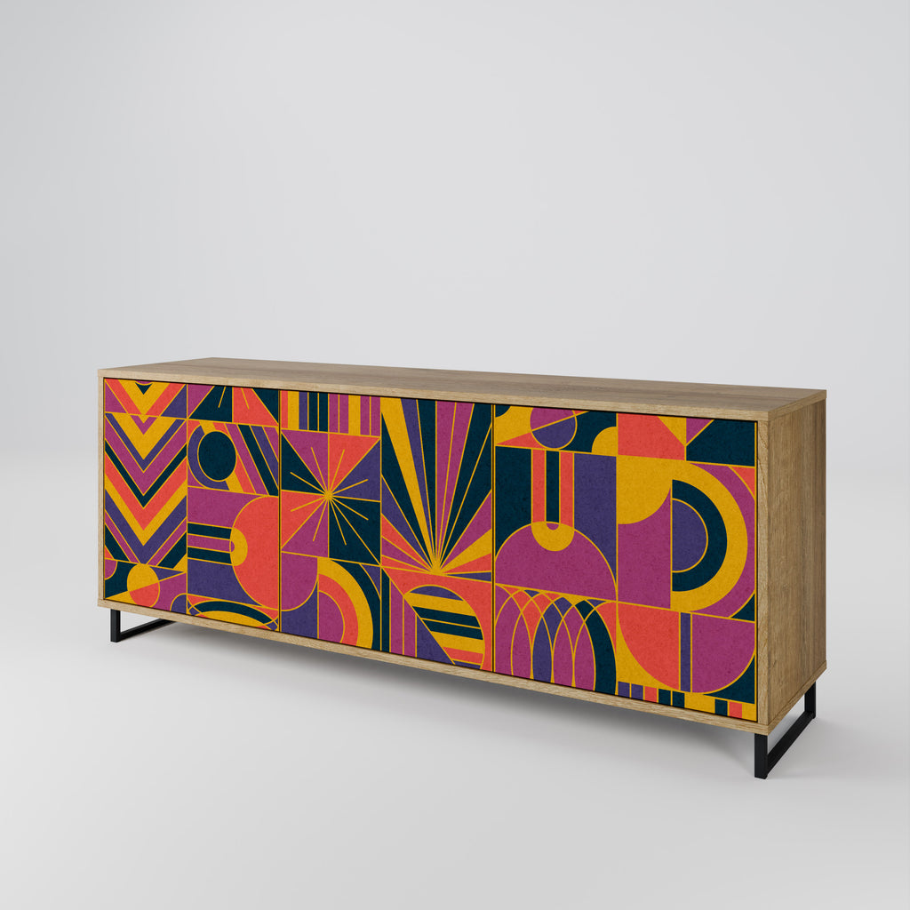 ELECTRIC PATTERNS 3-Door Sideboard in Oak Effect