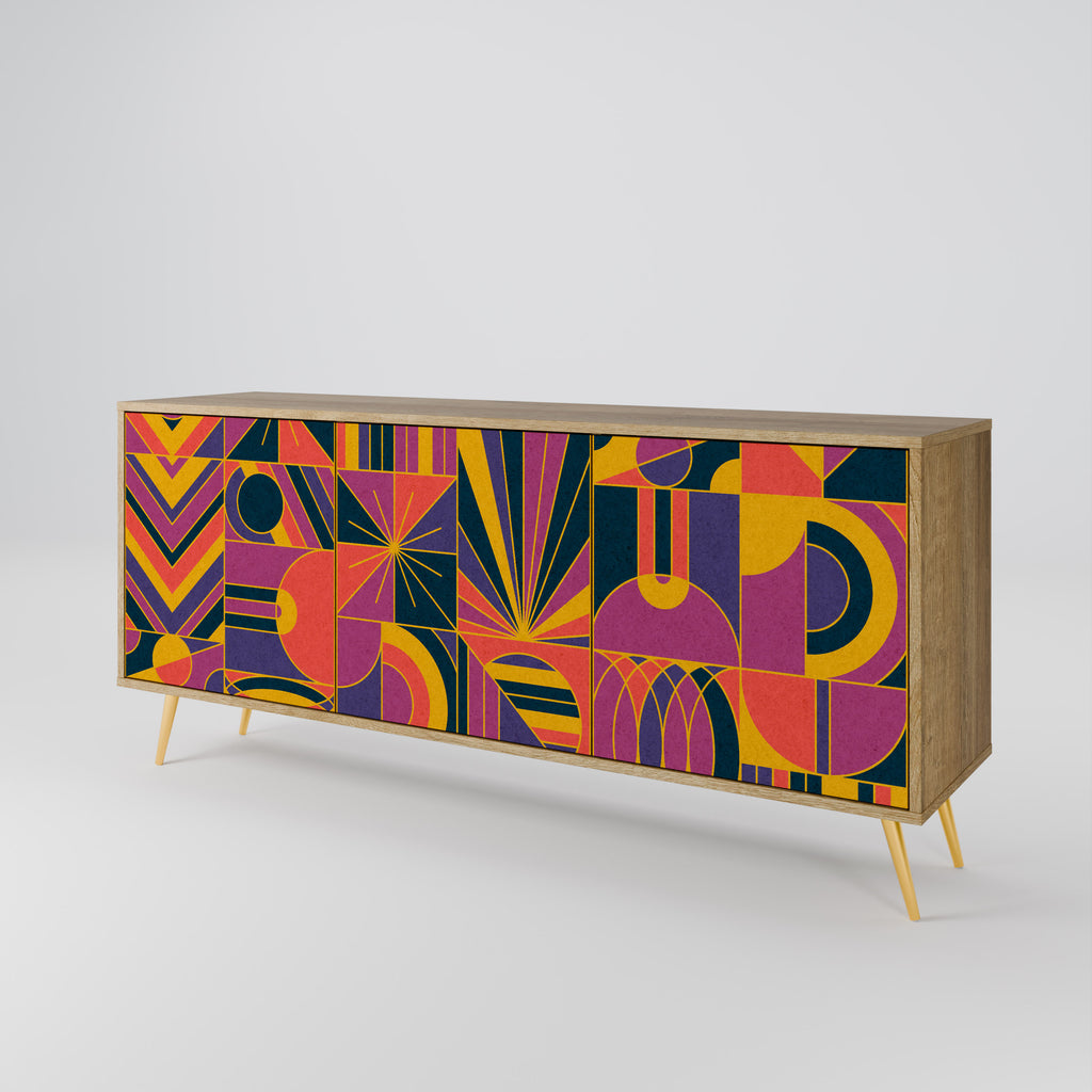 ELECTRIC PATTERNS 3-Door Sideboard in Oak Effect