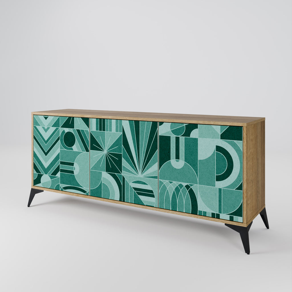 HARMONIC GRID 3-Door Sideboard in Oak Effect