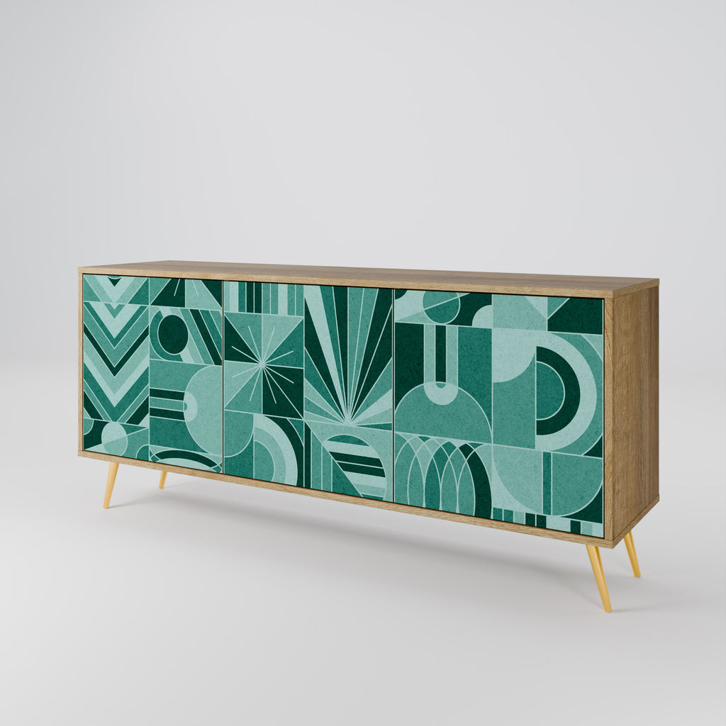 HARMONIC GRID 3-Door Sideboard in Oak Effect