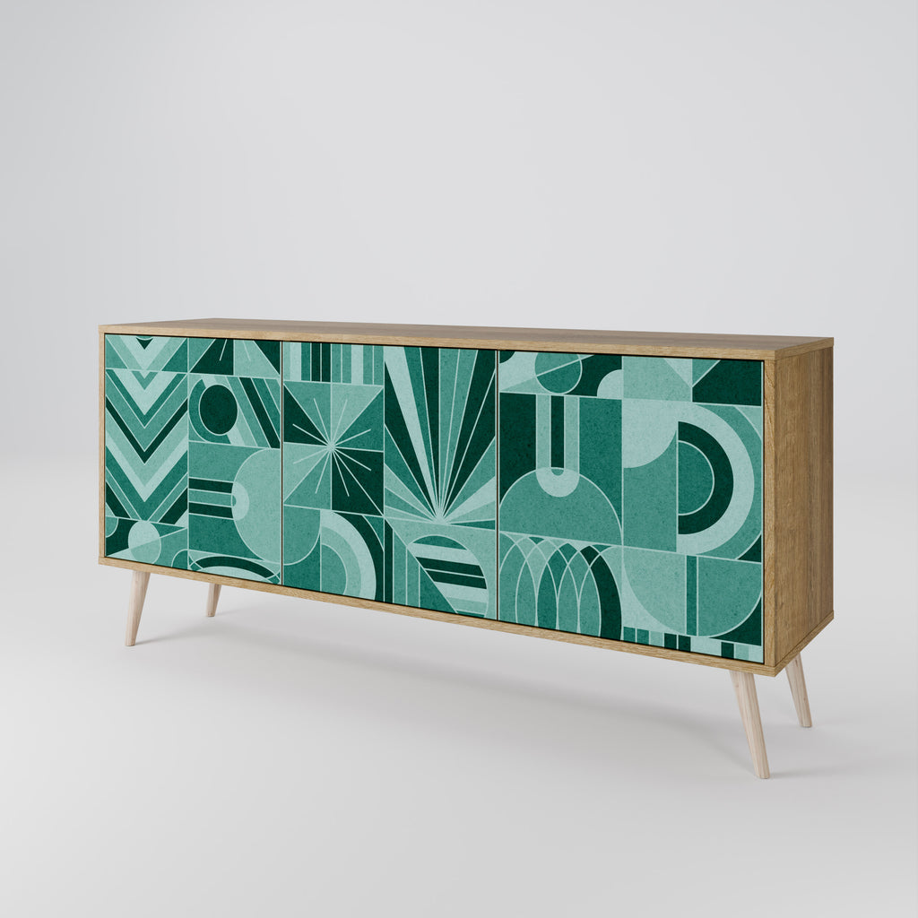 HARMONIC GRID 3-Door Sideboard in Oak Effect