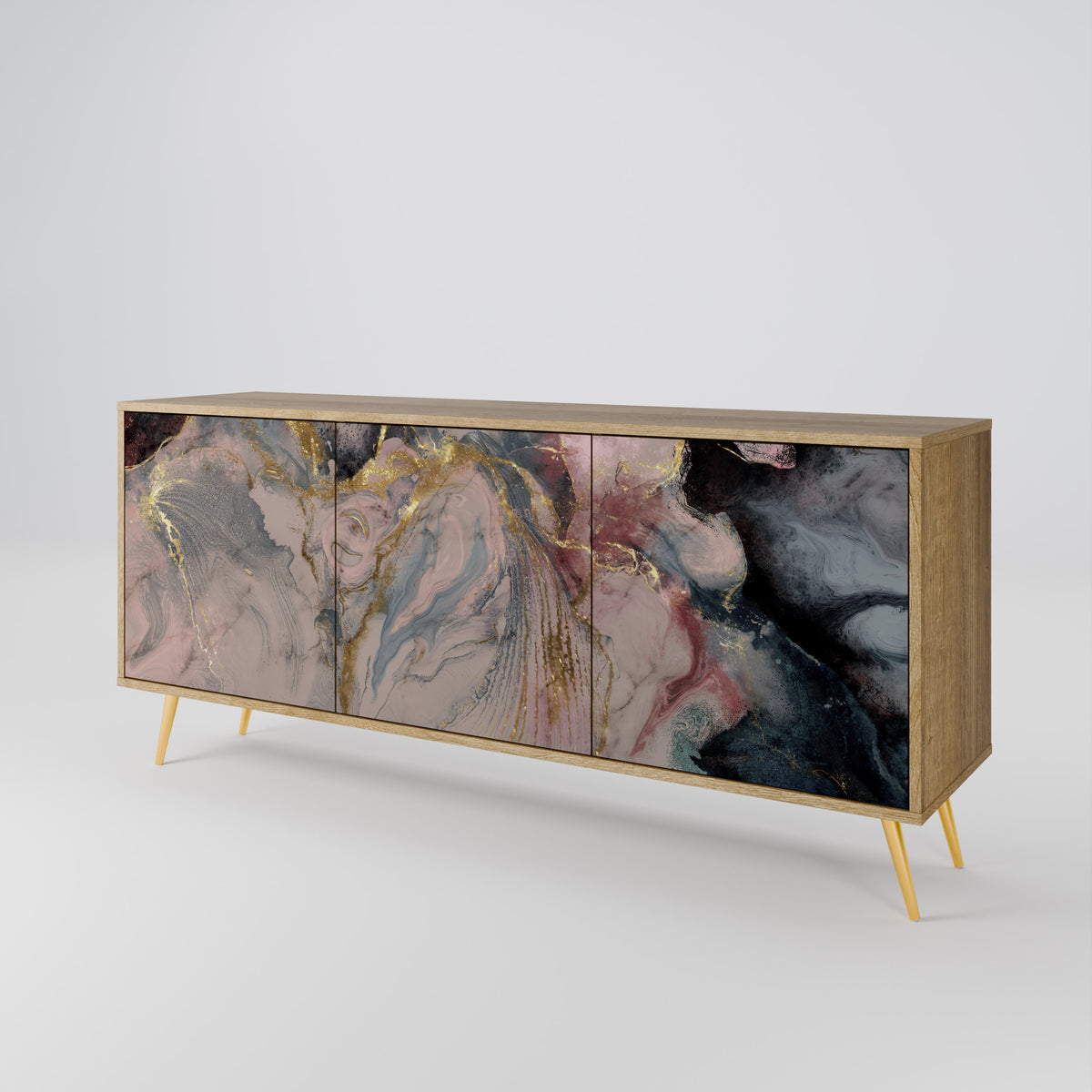 GILDED SWIRLS Aparador de 3 Puertas