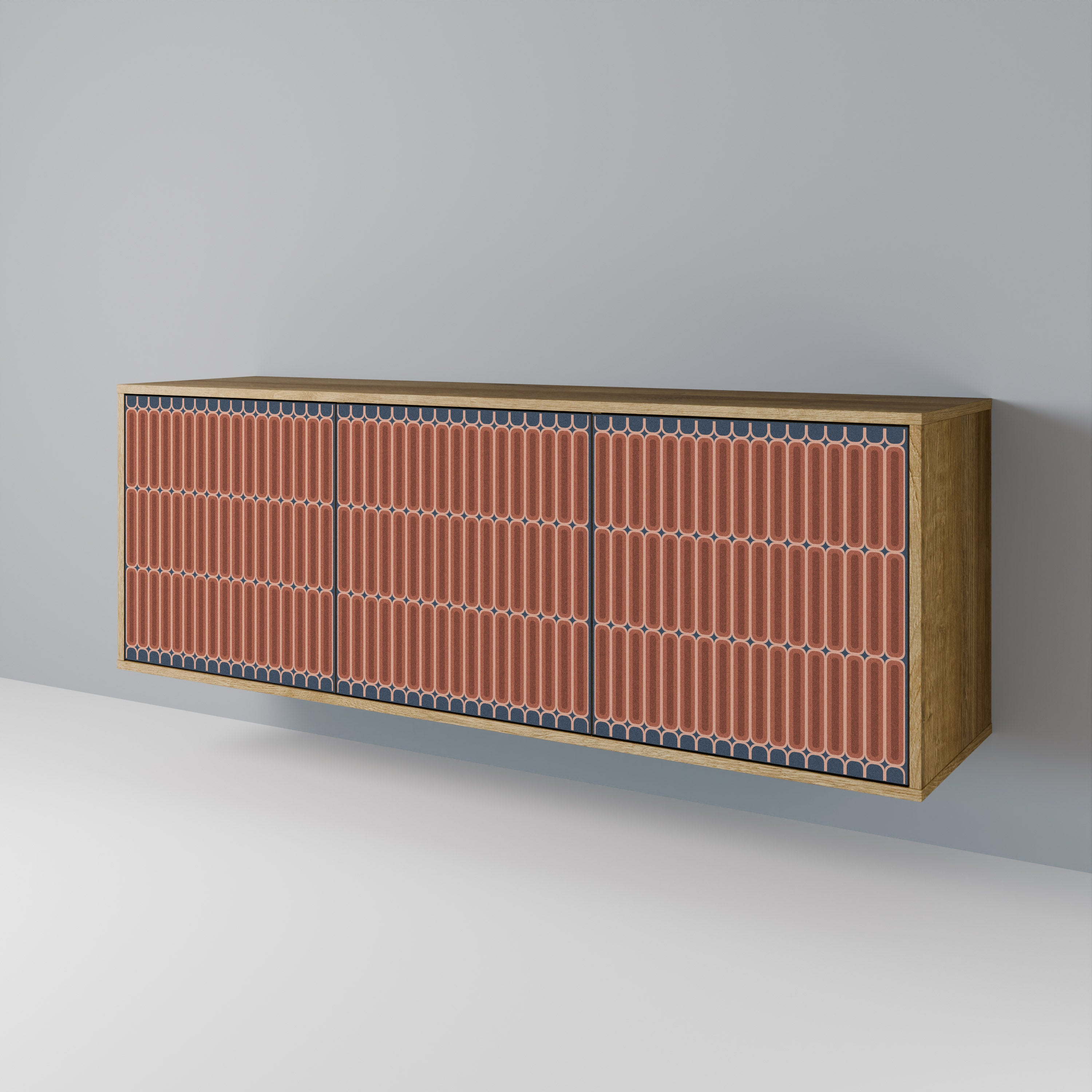 HYPNOTIC GATE 3-Door Sideboard in Oak Effect