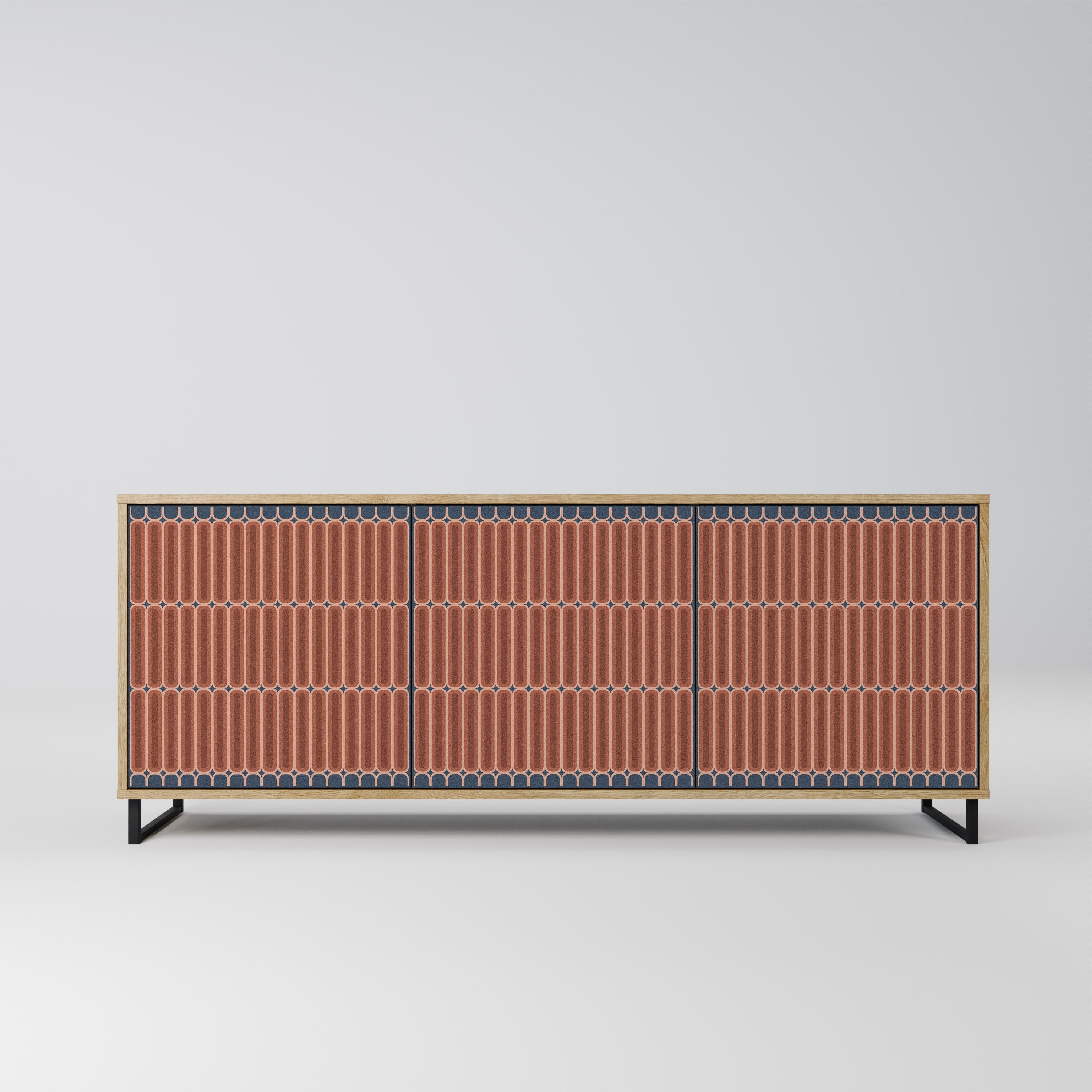 HYPNOTIC GATE 3-Door Sideboard in Oak Effect