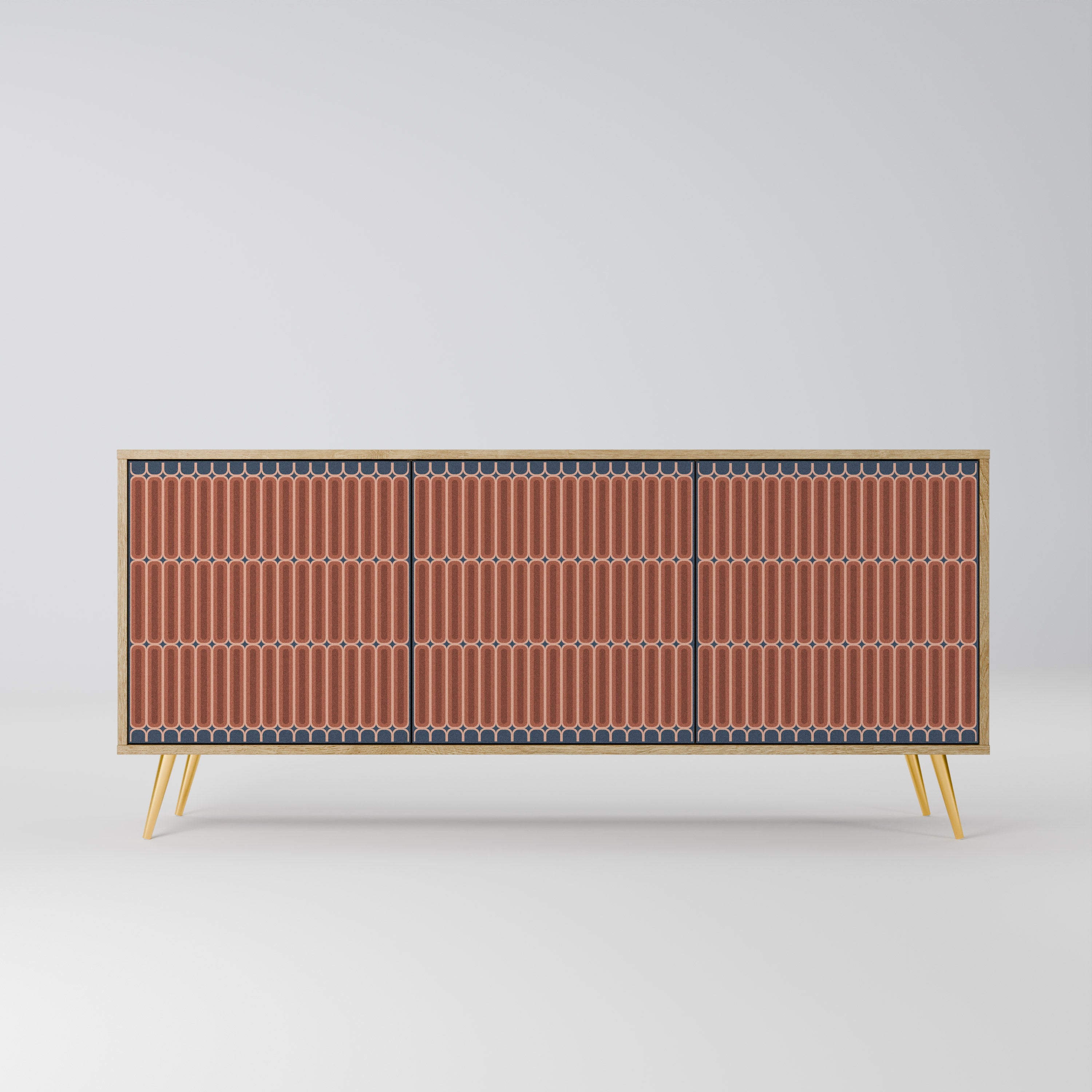 HYPNOTIC GATE 3-Door Sideboard in Oak Effect