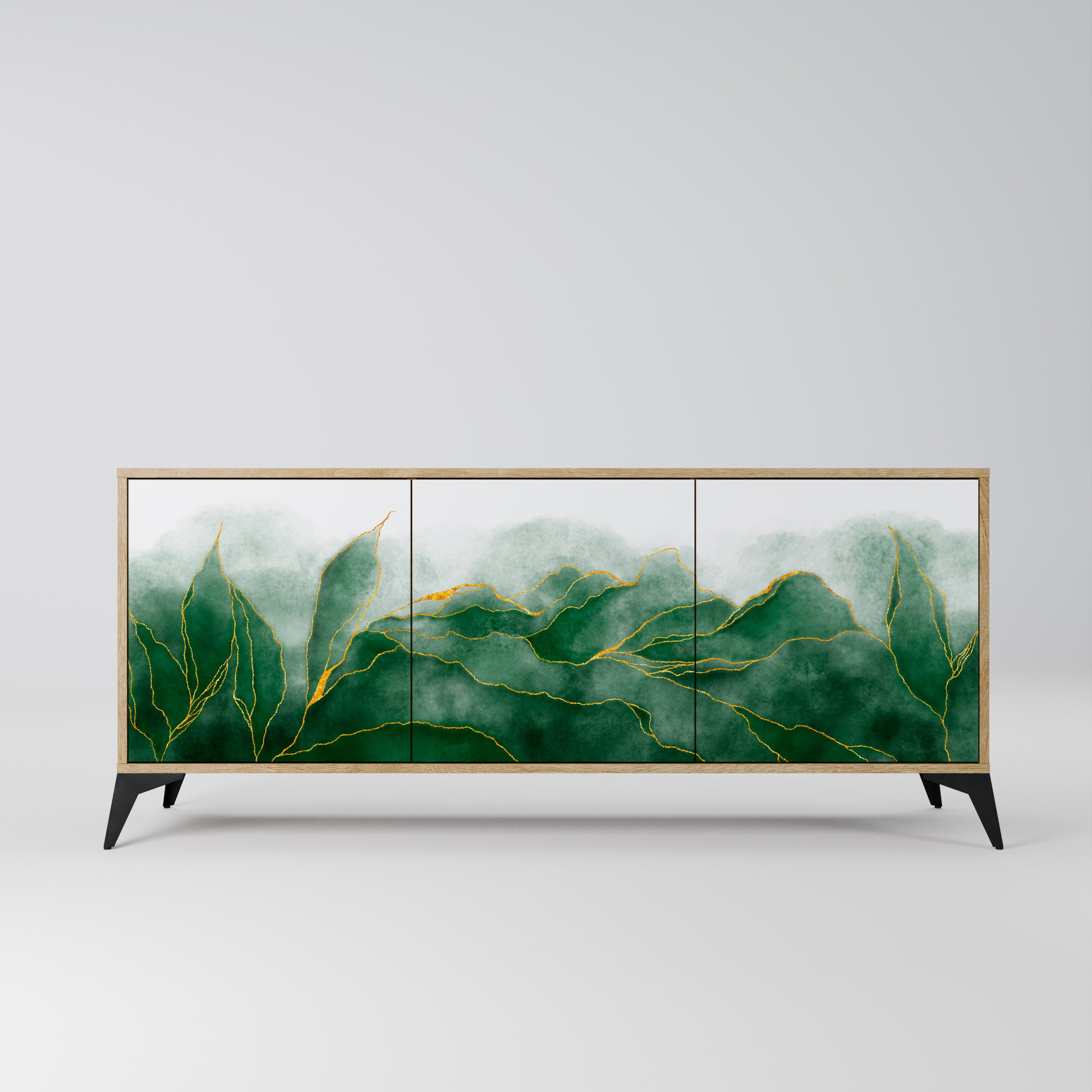 EXPENSIVE NATURE 3-Door Sideboard in Oak Effect