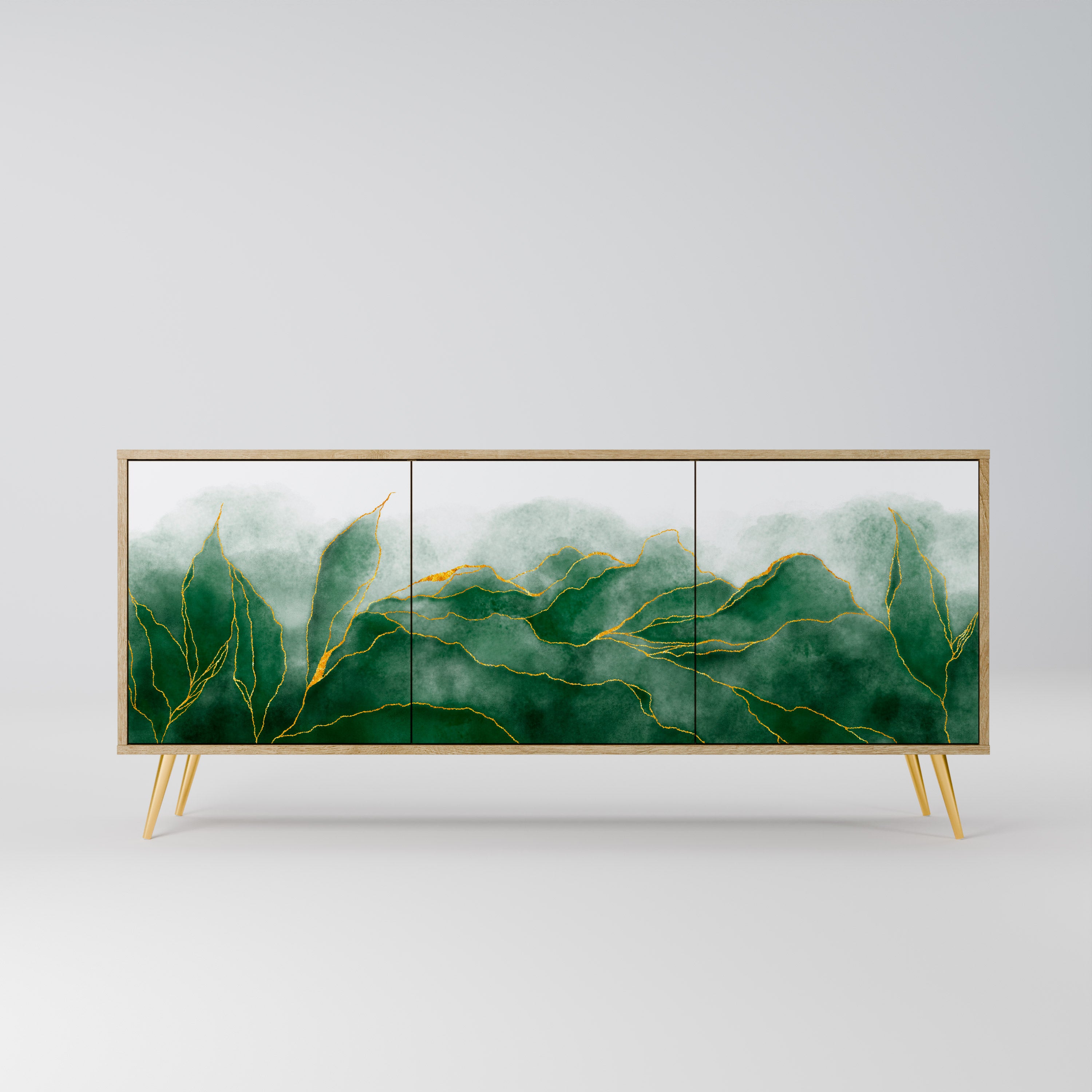 EXPENSIVE NATURE 3-Door Sideboard in Oak Effect